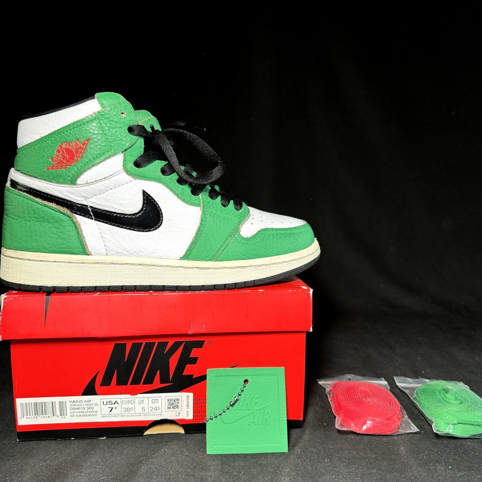 Jordan Brand × Nike Size 7.5 - Nike Air Jordan 1 High OG Lucky Green 2020 Shoes Size US 7.5 / IT 37.5 - 1 Thumbnail