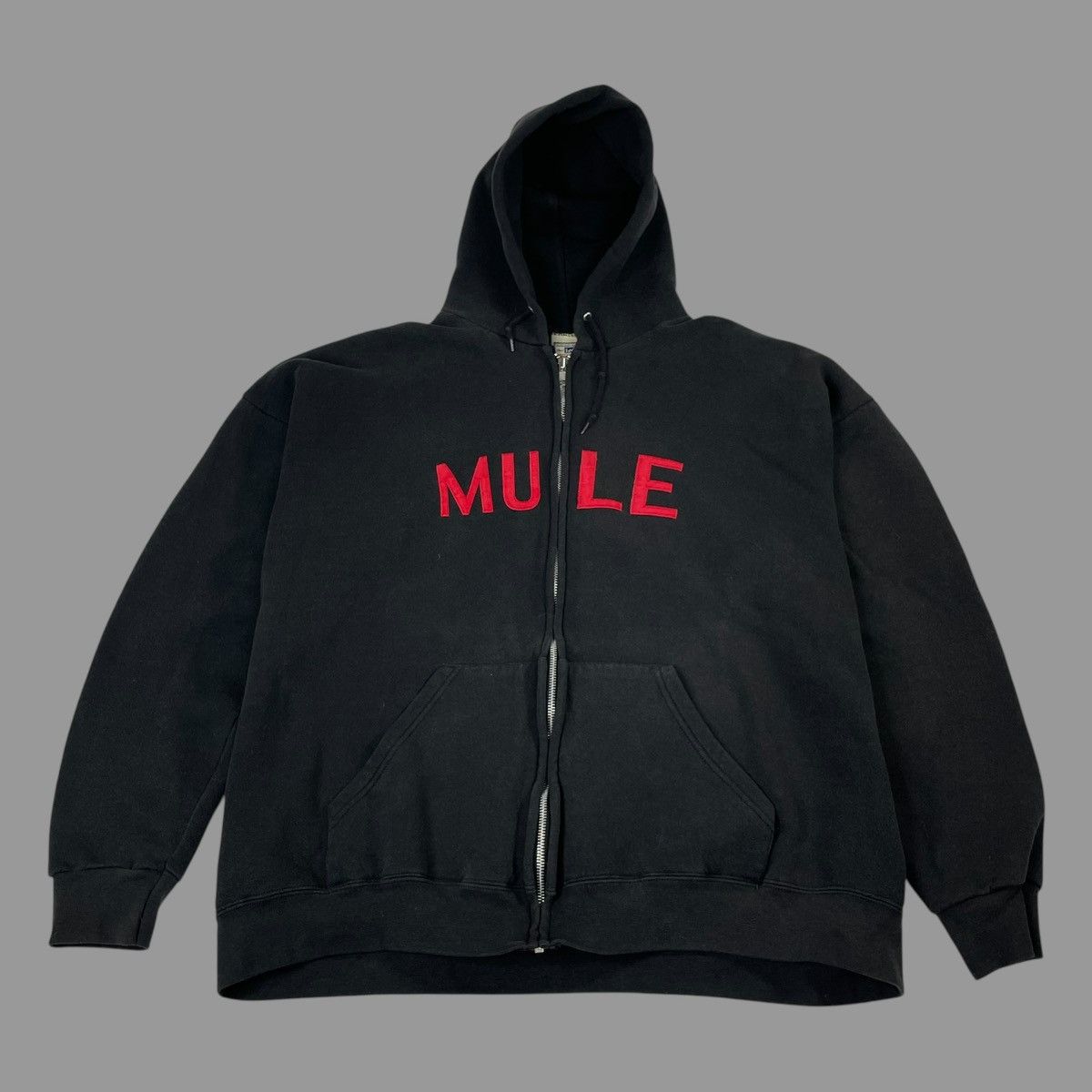 Vintage Vintage 90s zip up mule hoodie Size US XL / EU 56 / 4 - 1 Thumbnail