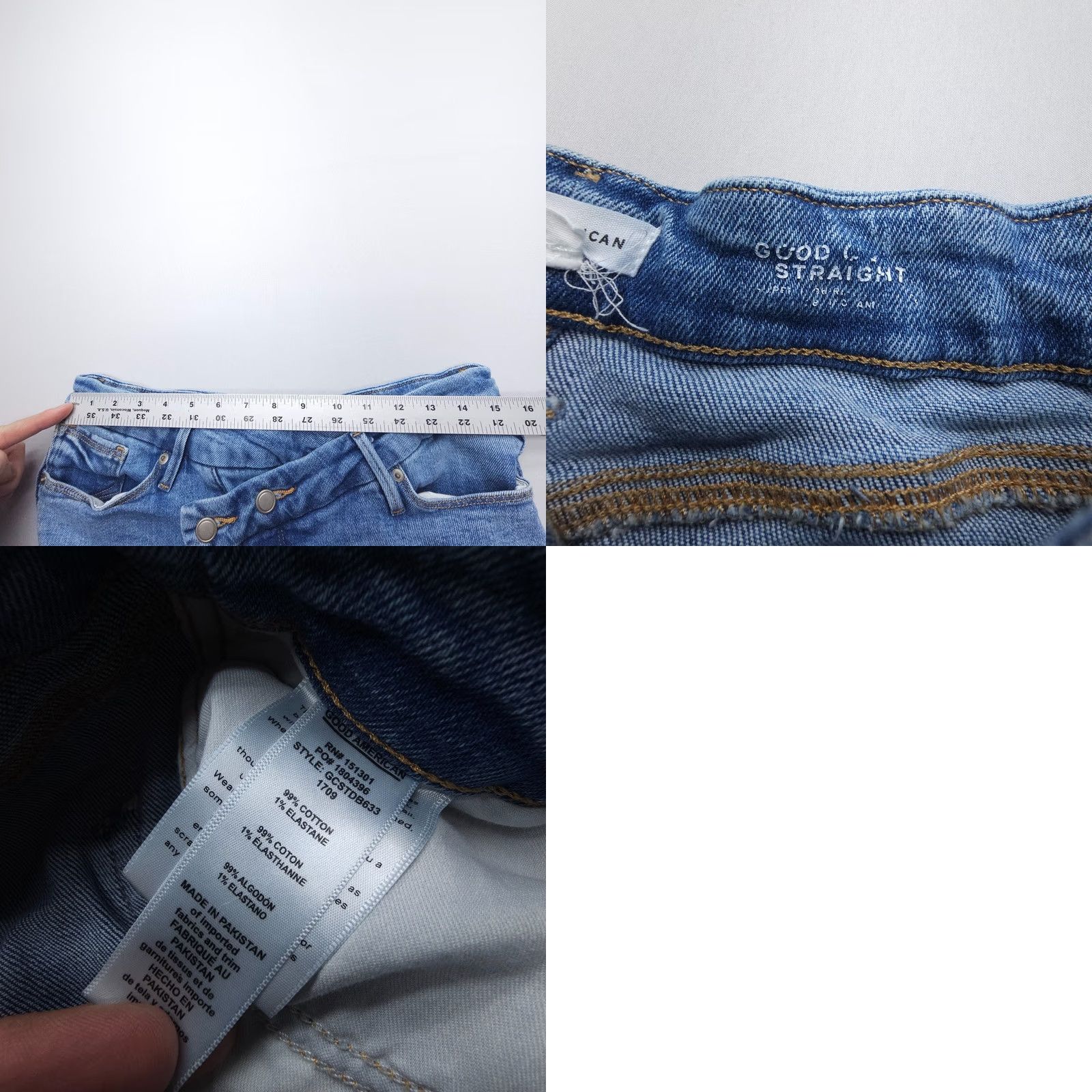 Good American Good American Jeans Size 10 30 Blue Stretch High Rise Denim Straight Regular Women XS? Bump Size 32" / US 10 / IT 46 - 8 Thumbnail