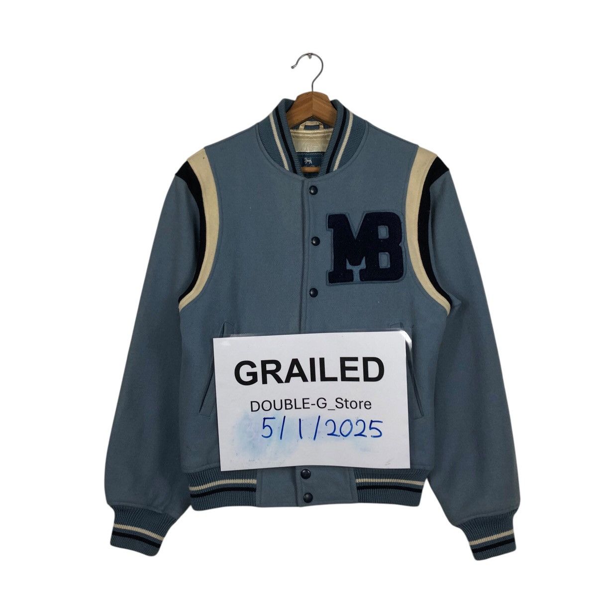 Japanese Brand 📌Vintage Wool Varsity Jacket Mac Beth Big Logo Full Patches Size US L / EU 52-54 / 3 - 1 Thumbnail
