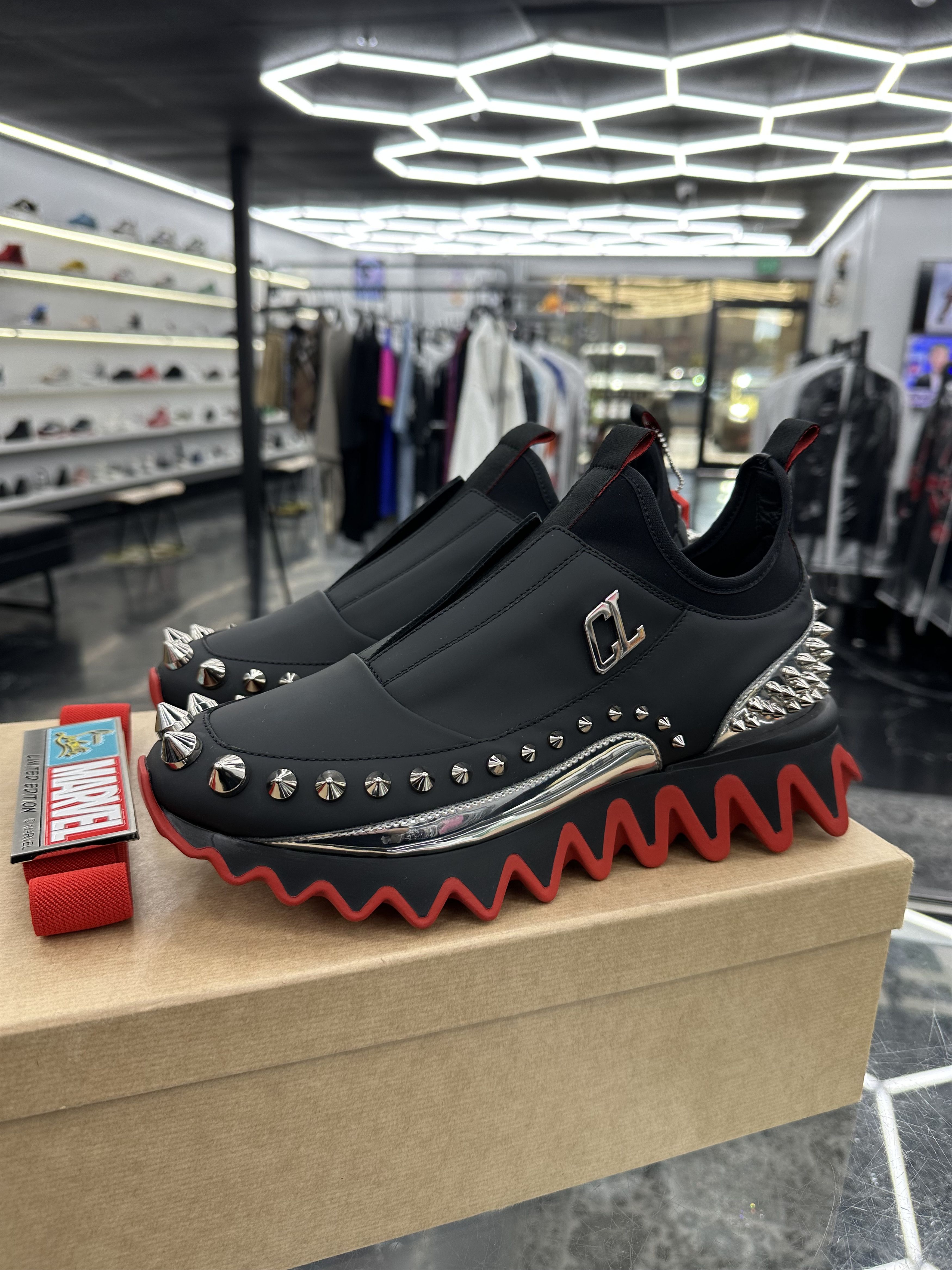 Christian Louboutin Loubishark Glitter Iridescent Sneakers