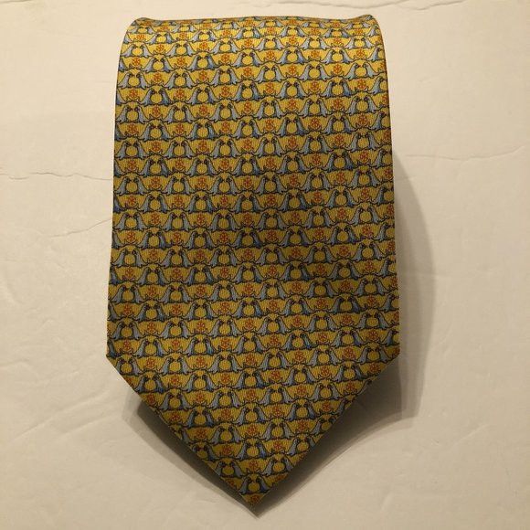 SALVATORE FERRAGAMO MEN'S NEW 100%SILK TIE WIDTH: 3 1/2