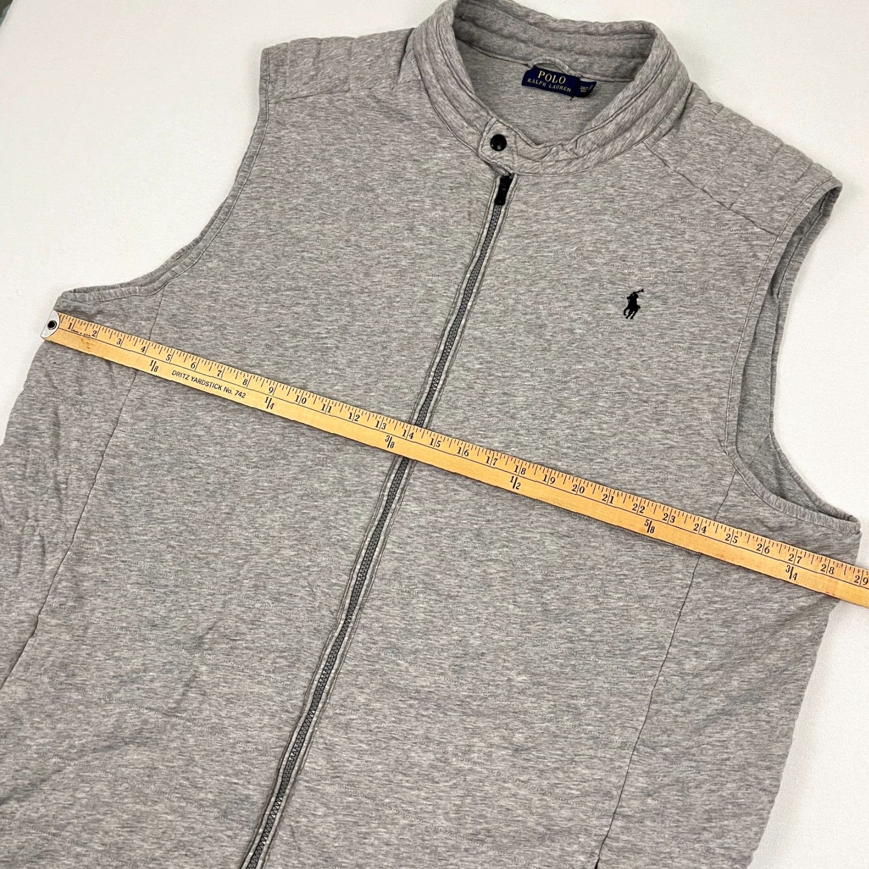 Polo Ralph Lauren VINTAGE Polo Ralph Lauren Vest Jacket Mens 3XLT Tall Gray Fleece Quilted Cotton Full Zip Size US XXL / EU 58 / 5 - 5 Thumbnail