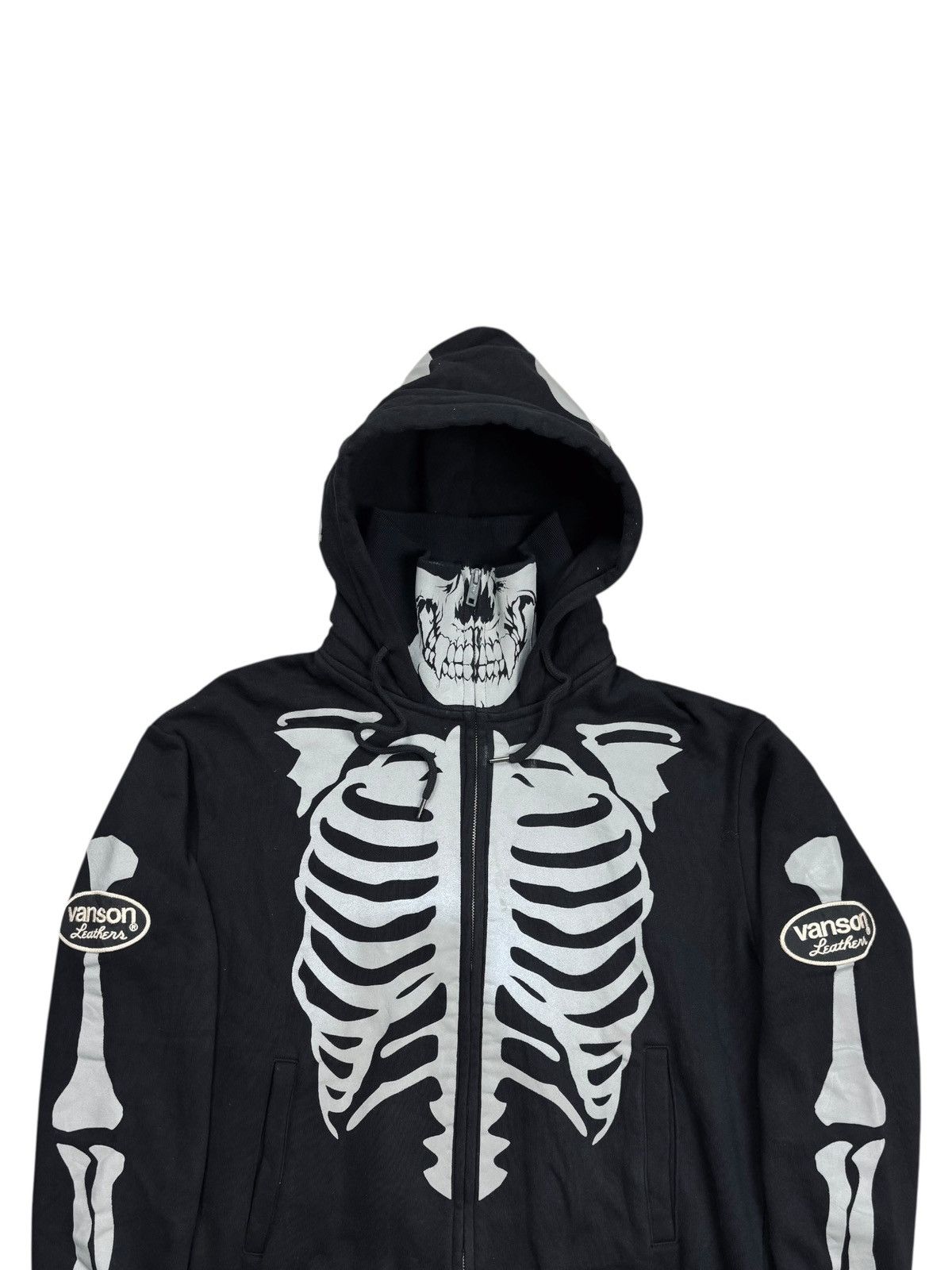 Vanson Leathers Archive Vanson - Masked Skeleton Zip Hoodie Size US L / EU 52-54 / 3 - 5 Thumbnail