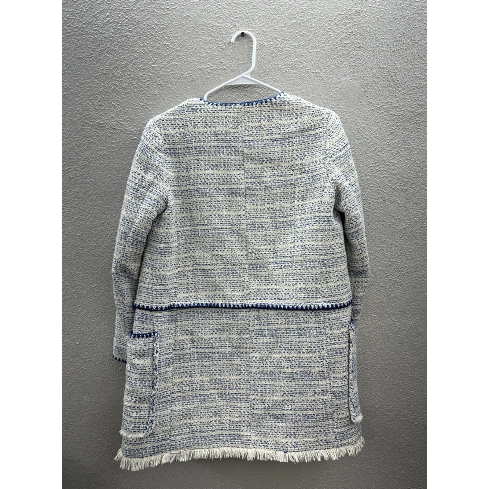 Zara Zara Basic Outerwear Womens Coat XS White Tweed Open Front Lined Jacket Coat Factory Basic Shirt? Size XS / US 0-2 / IT 36-38 - 7 Thumbnail