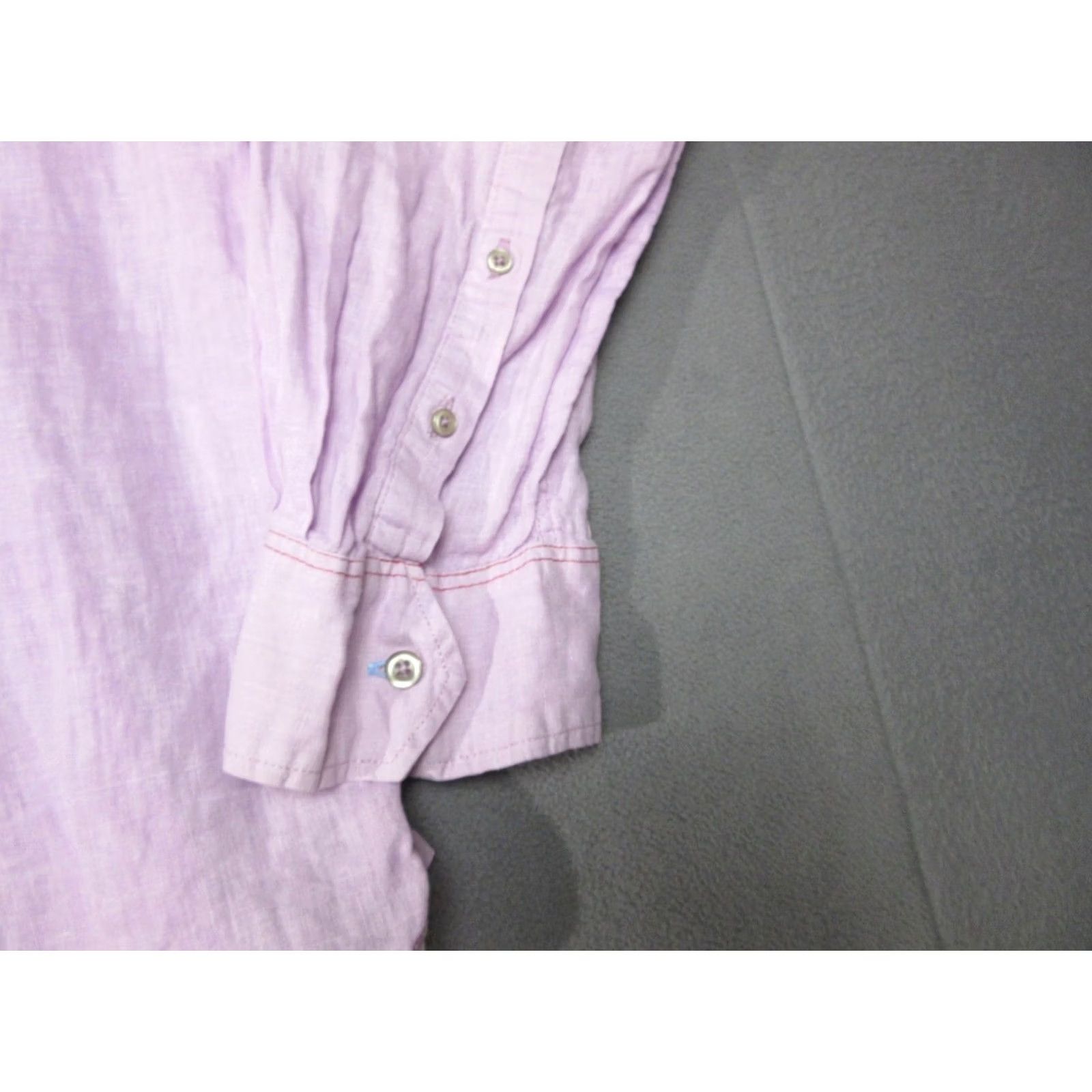Logo 7 EQ Shirt Mens XL Purple Linen Integrity Every Garment Embroidered Logo Button Size US XL / EU 56 / 4 - 2 Thumbnail