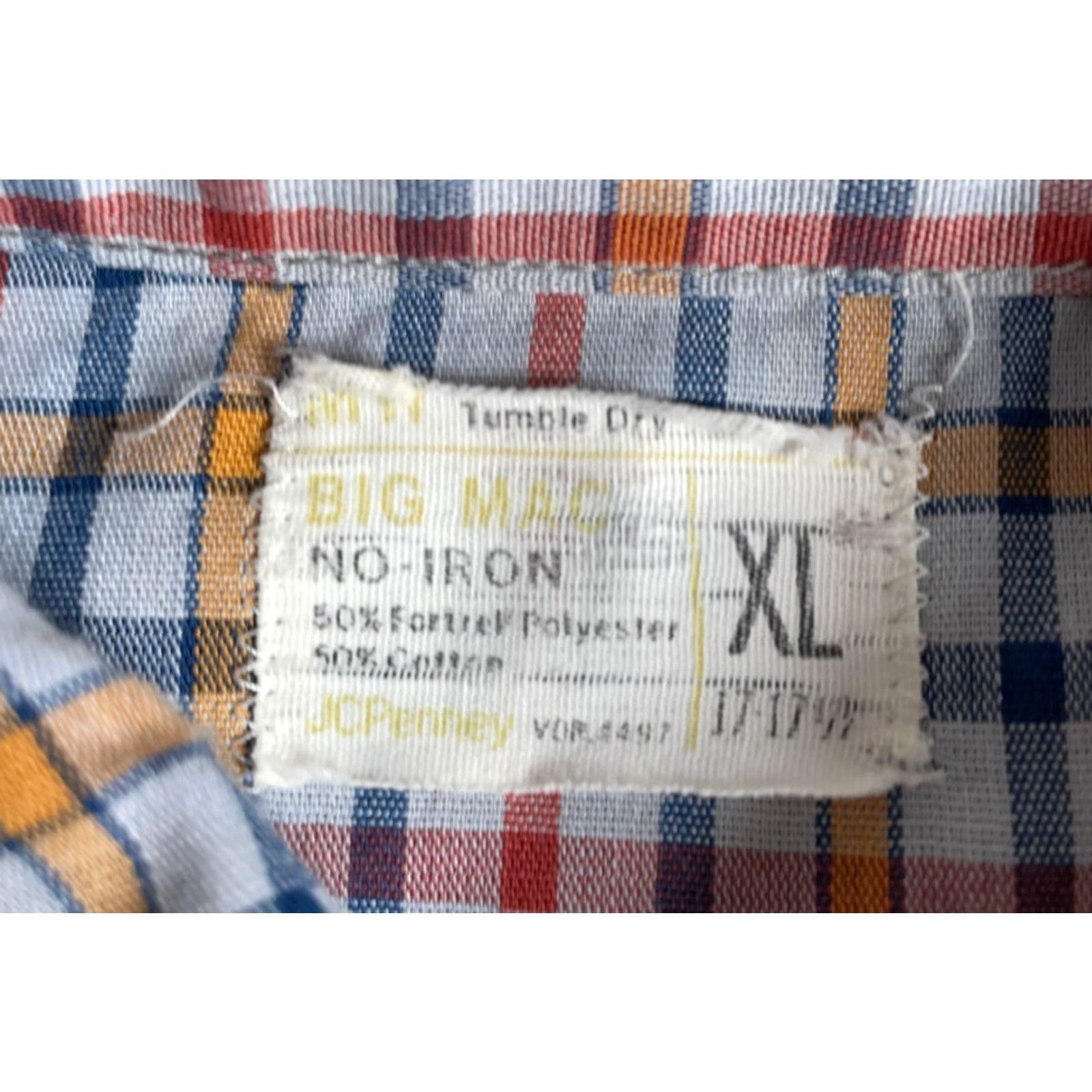 Vintage VINTAGE Big Mac Shirt Plaid Button-Up 70s XL Men Lightweight Cotton-Blend Flannel Gray Blue Size US XL / EU 56 / 4 - 3 Thumbnail