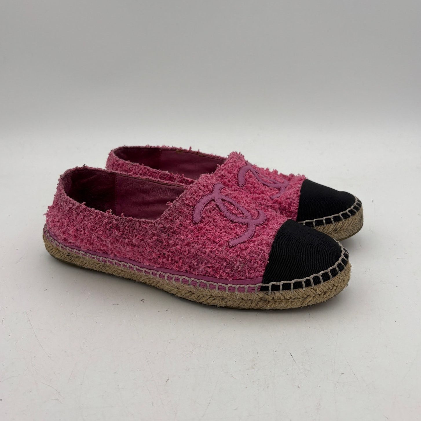 Chanel Chanel CC Pink Tweed Espadrilles Cap Toe Women's 39 US 8 Size US 8 / IT 38 - 2 Thumbnail
