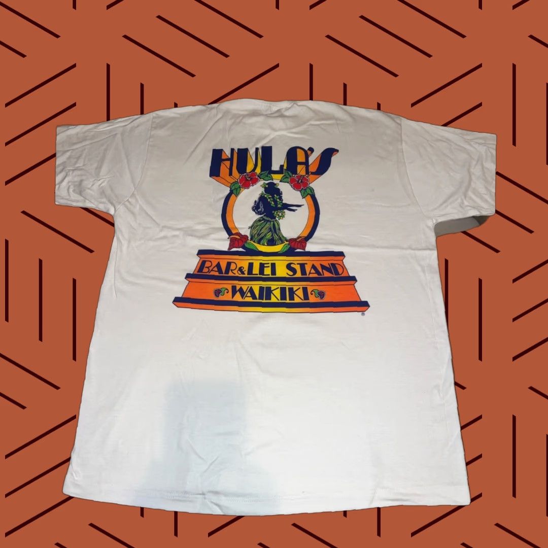 Vintage Hula’s Bar & Lei Stand Waikiki Crazy Shirts Hawaii Aloha Shirt Medium White NWD Crazy Shirts T-Shirt Men M White Graphic Print Surfer Size US M / EU 48-50 / 2 - 1 Thumbnail