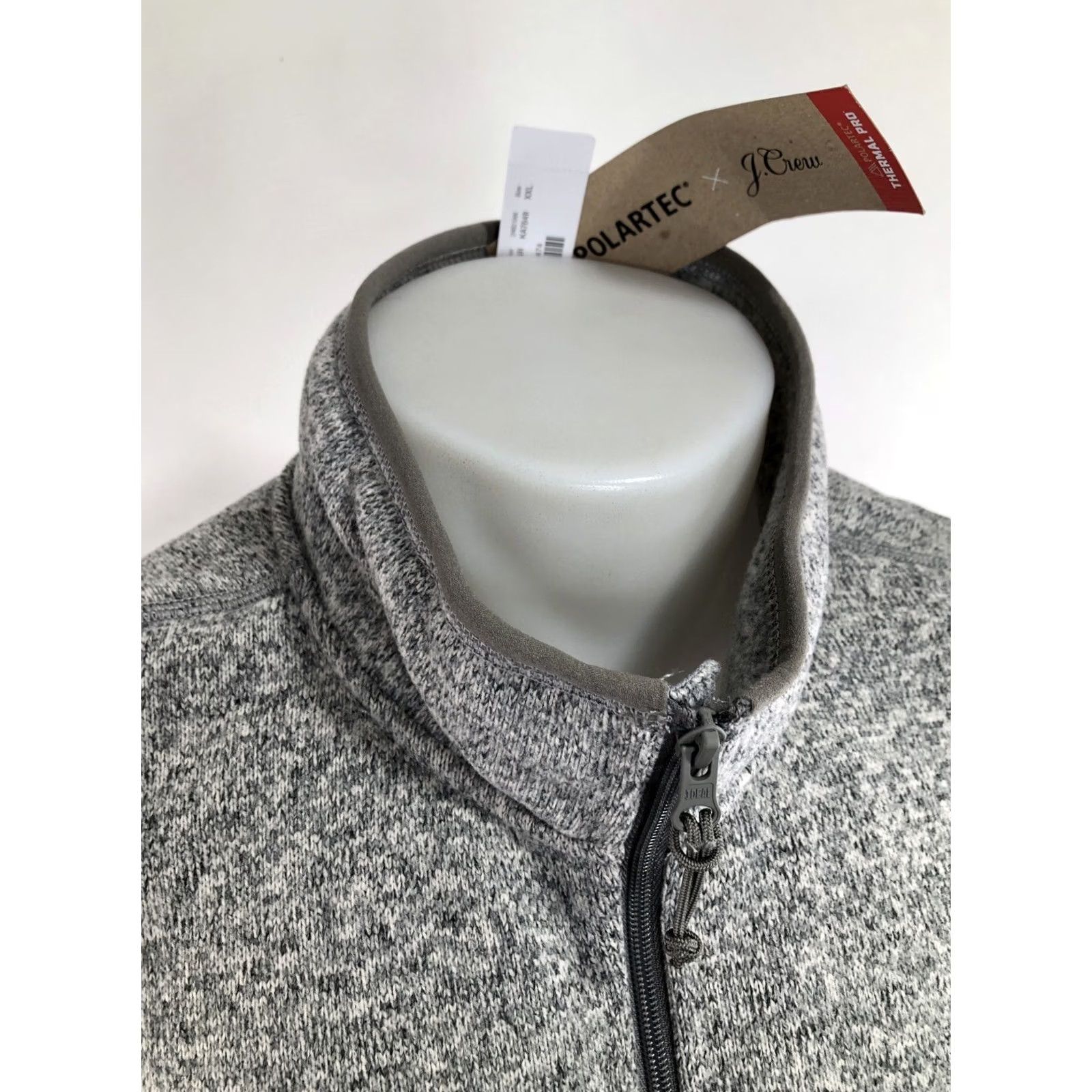 J.Crew J.CREW POLARTEC NORDIC Mens 2XL Full Zip Vest Gray Embroidered Tags NEW Size US XXL / EU 58 / 5 - 3 Thumbnail