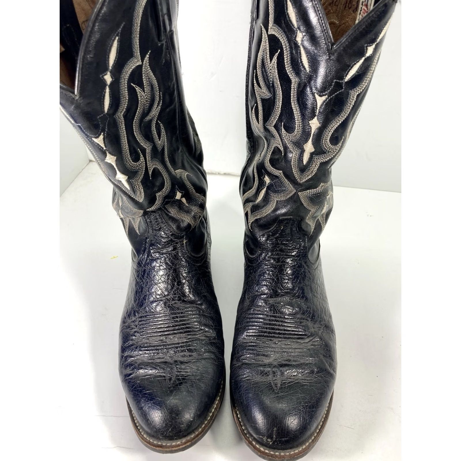 Tony Lama Tony Lama CT871 Boots Men 9.5D Black Ostrich Leather Western Cowboy Boots Size US 10 / EU 43 - 2 Thumbnail
