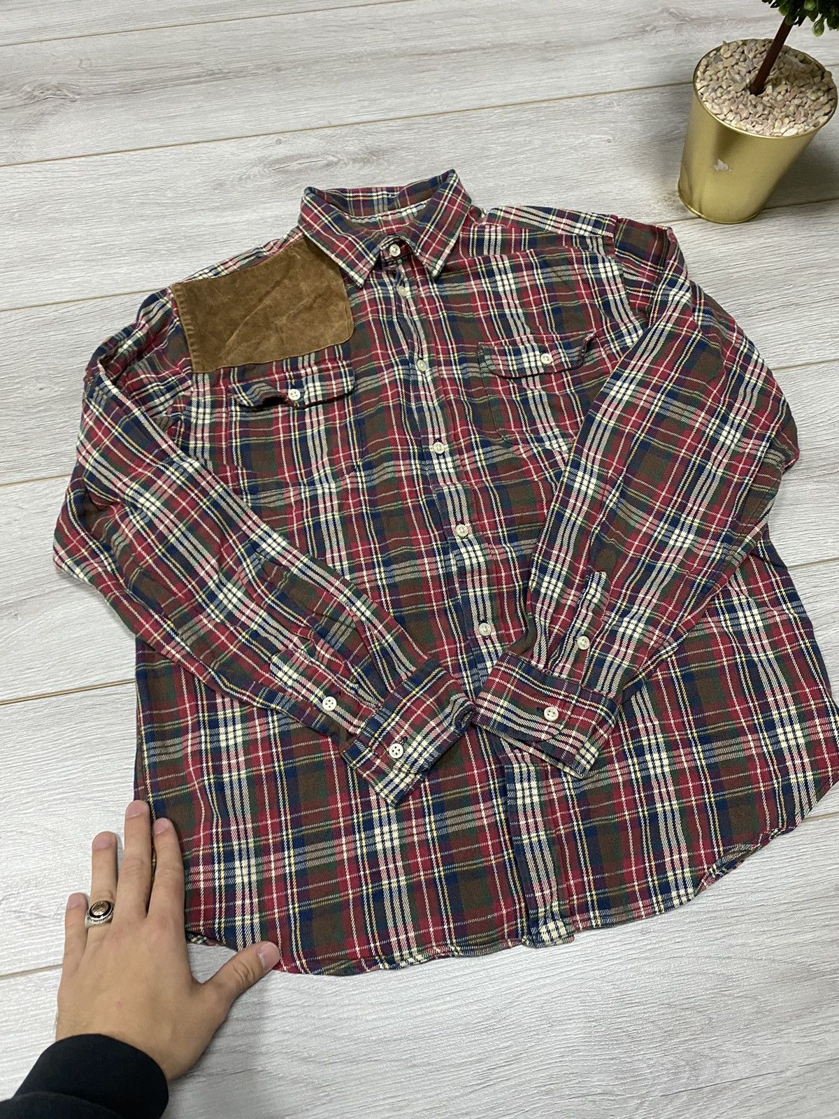 Polo Ralph Lauren POLO Ralph Lauren vintage check leather shirt buttons Size US M / EU 48-50 / 2 - 6 Thumbnail