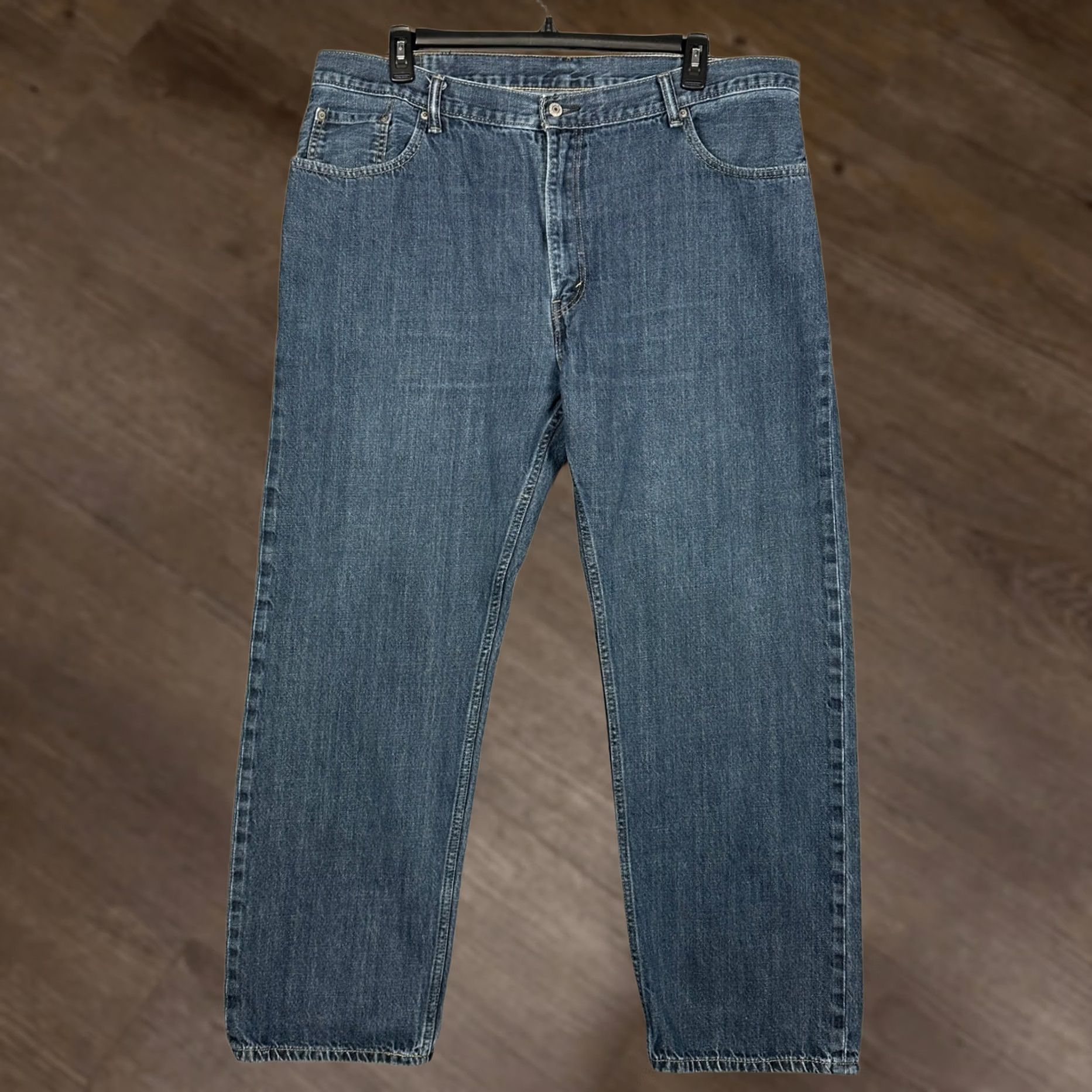 Levi's Levi's Jeans 559 Straight Leg Medium Wash Blue 42x34 Denim 5-Pocket Mens Jeans Size 42 Inseam 32 Zip Button Belt Loops Red Tab Leather Patch Mens Size US 42 / EU 58 - 1 Thumbnail