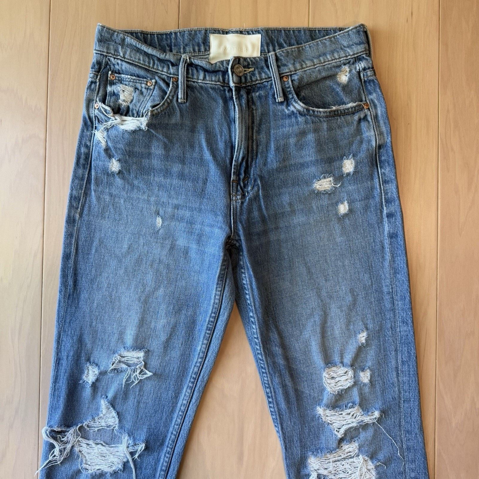 MOTHER Mother Cardinal Sinner Jeans Women's 28 Blue Ankle Chew Boho Size 28" / US 6 / IT 42 - 3 Thumbnail