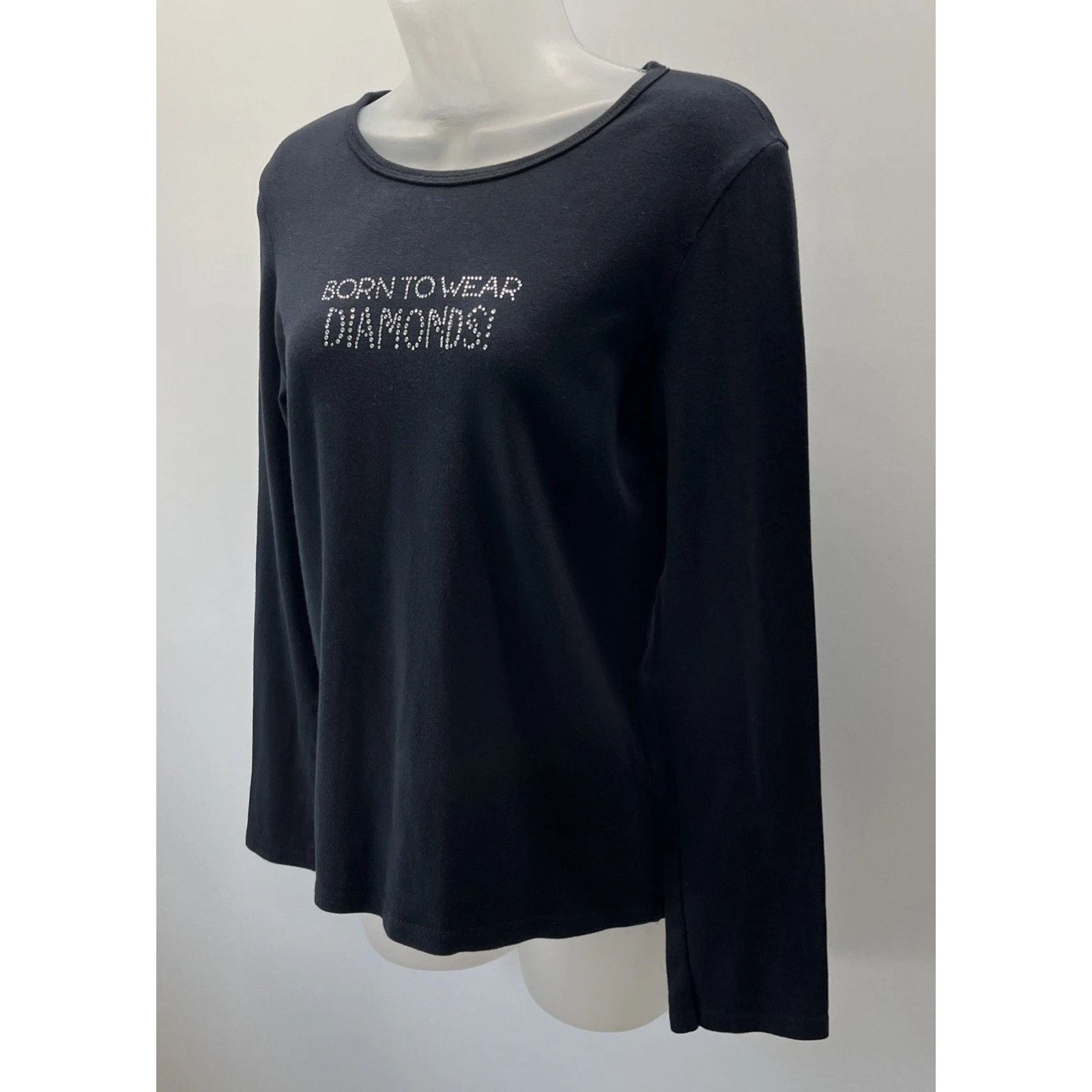Other Women’s Jensen Shirt Born To Wear Diamonds Jeweled XL Size XL / US 12-14 / IT 48-50 - 2 Thumbnail