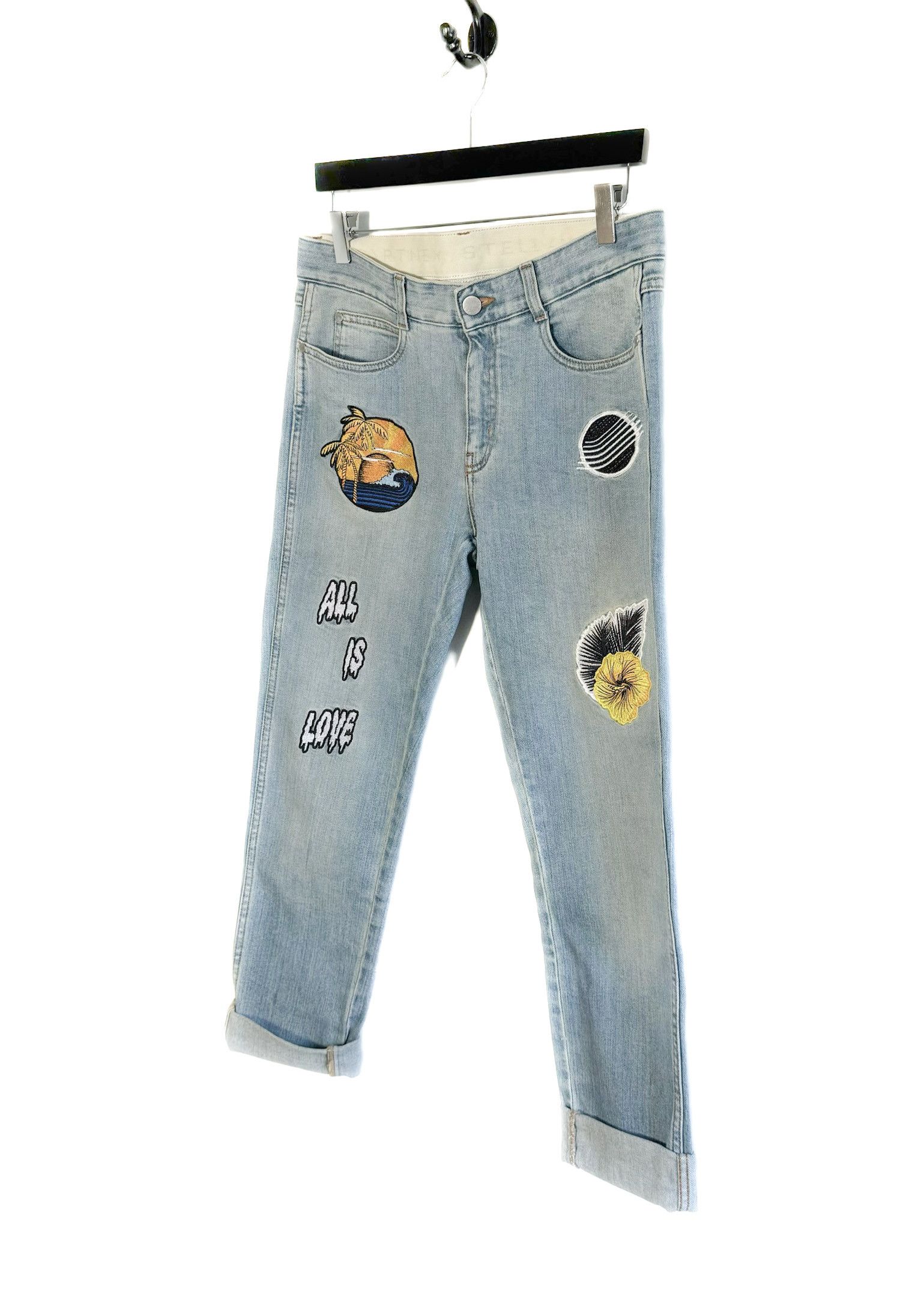 Stella McCartney Stella McCartney Patch Embroidered Boyfriend Blue Jeans Size 29" - 2 Thumbnail