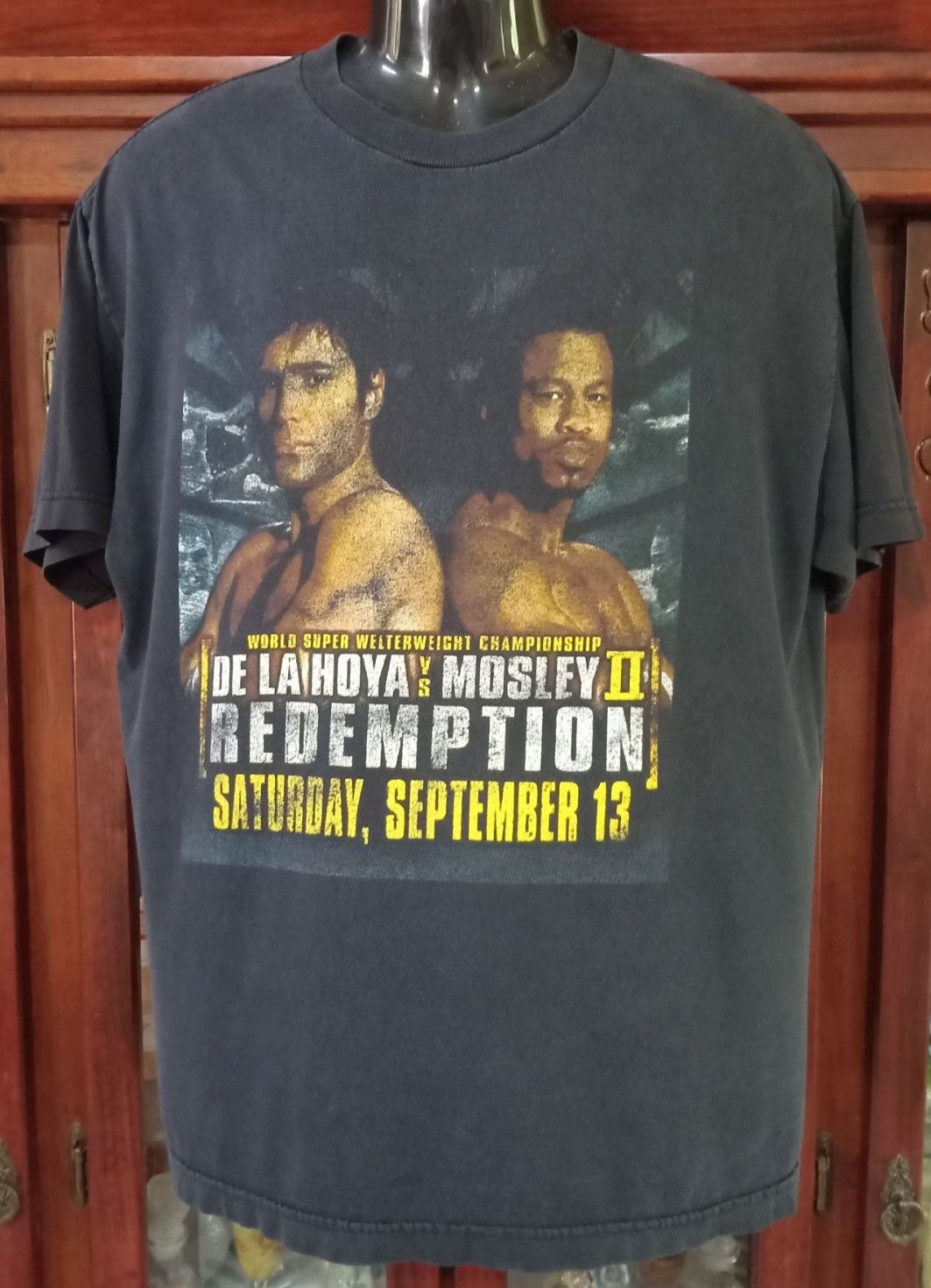 Rap Tees × Vintage Vintage De La Hoya vs Mosley II Redemption Promo T-shirt Size US L / EU 52-54 / 3 - 1 Thumbnail