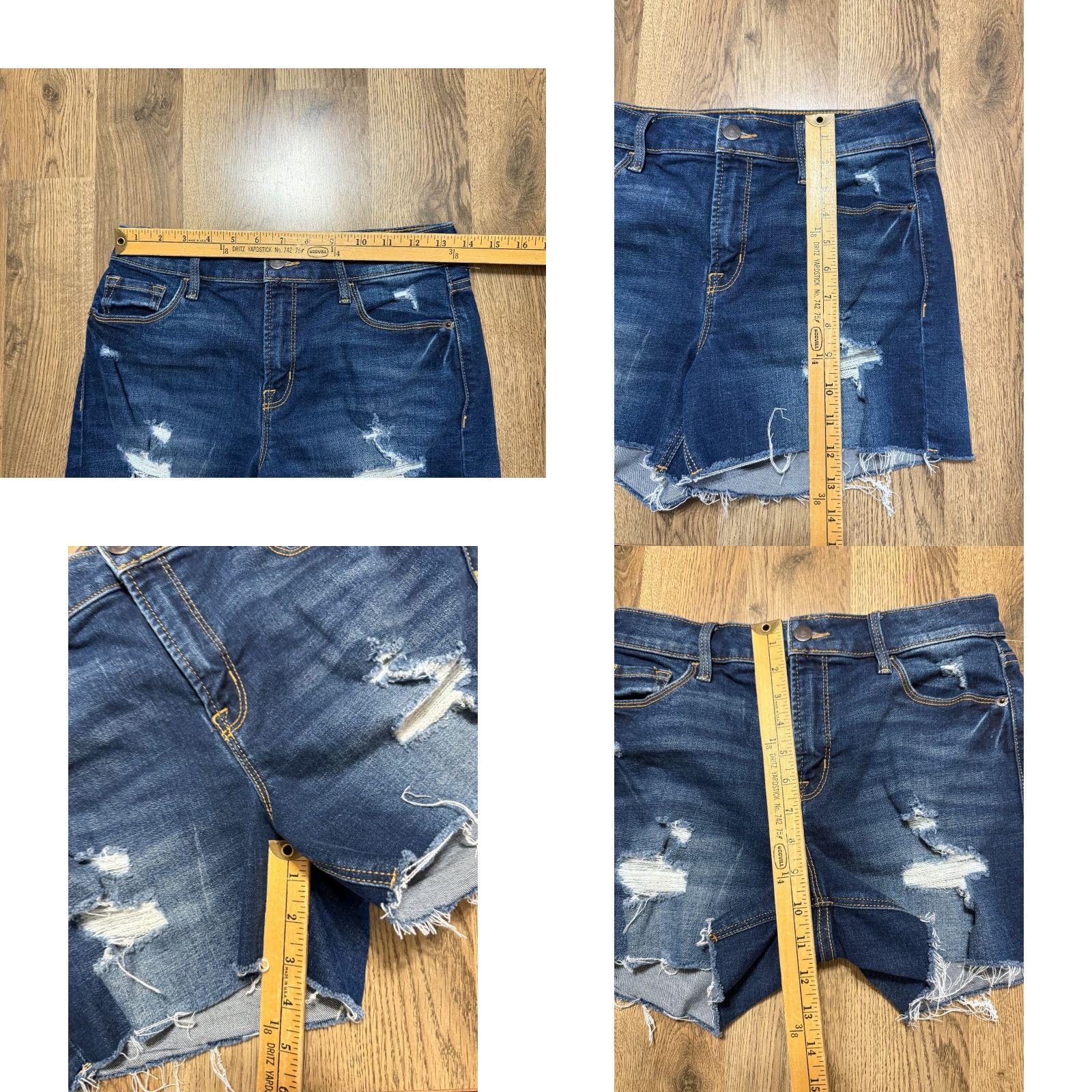 Old Navy VINTAGE? Old Navy Shorts, Women's Size 4, Blue Denim High Rise Jean Shorts Ripped Size 27" / US 4 / IT 40 - 8 Thumbnail