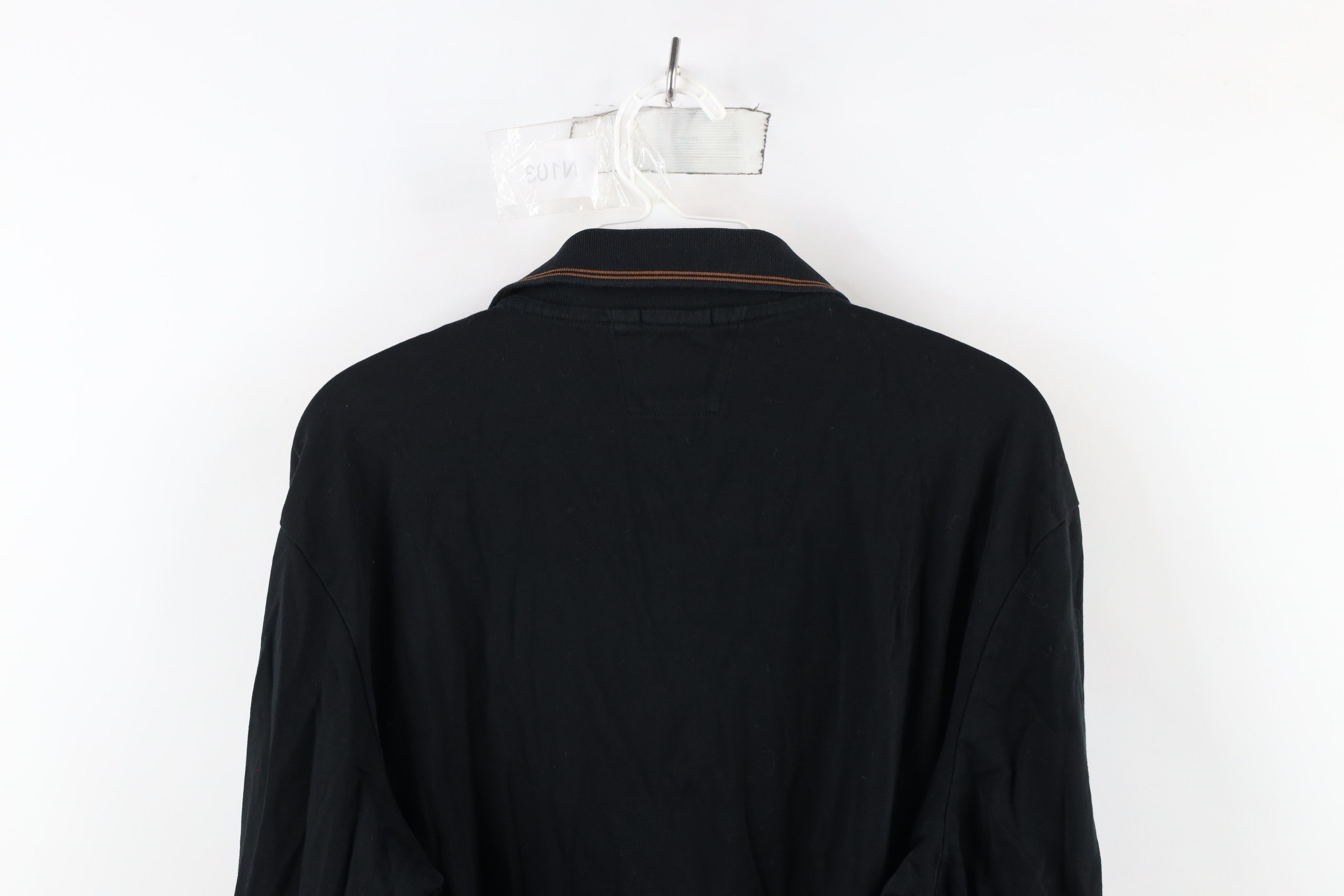 Hugo Boss × Vintage Hugo Boss Italian Yarn Collared Long Sleeve Polo Black Size US XL / EU 56 / 4 - 9 Thumbnail