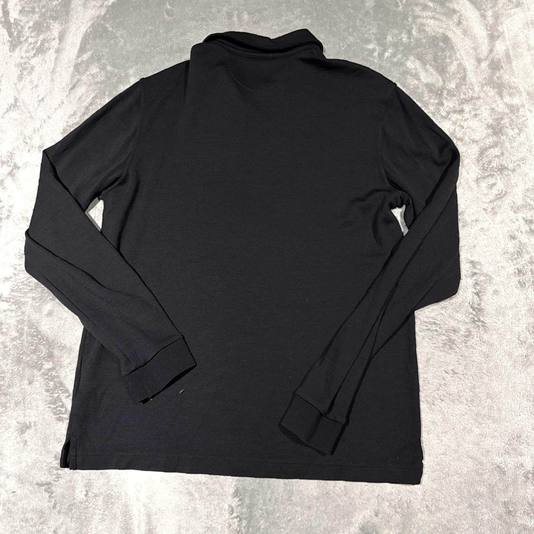 Vintage rewoolution Polo Shirt Men Large Black 100% Merino Wool Long Sleeve Rugby Moisture Wicking Size US L / EU 52-54 / 3 - 6 Thumbnail