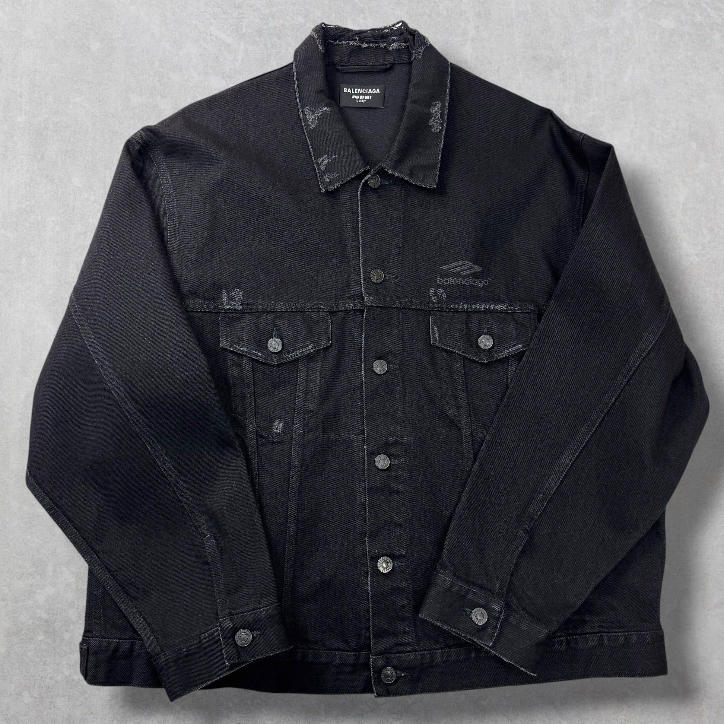 Balenciaga Balenciaga 3b Sports Icon Denim Jacket 54 (L) Size US L / EU 52-54 / 3 - 1 Thumbnail