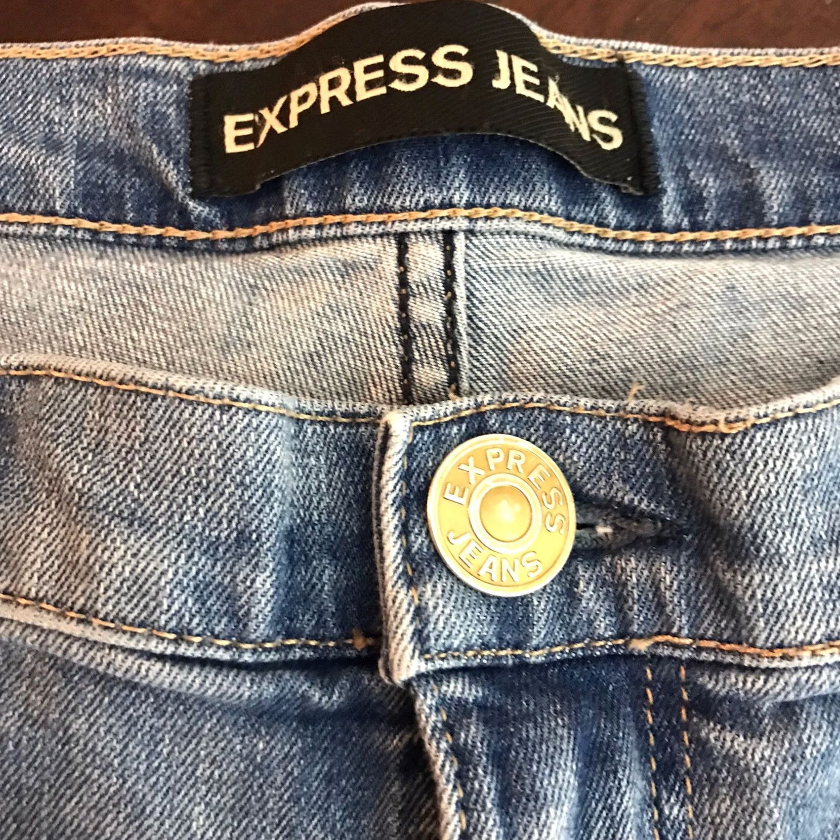 Express Express Jeans Womens Girlfriend Blue Stretch Denim 10 Distressed Destroyed Size 32" / US 10 / IT 46 - 2 Thumbnail