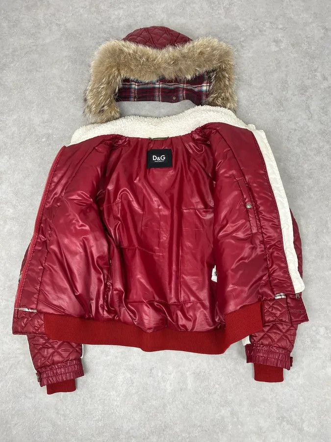 Dolce & Gabbana AW2008 Dolce & Gabbana White & Red British Fur Hooded Puffer Jacket Size US M / EU 48-50 / 2 - 9 Thumbnail