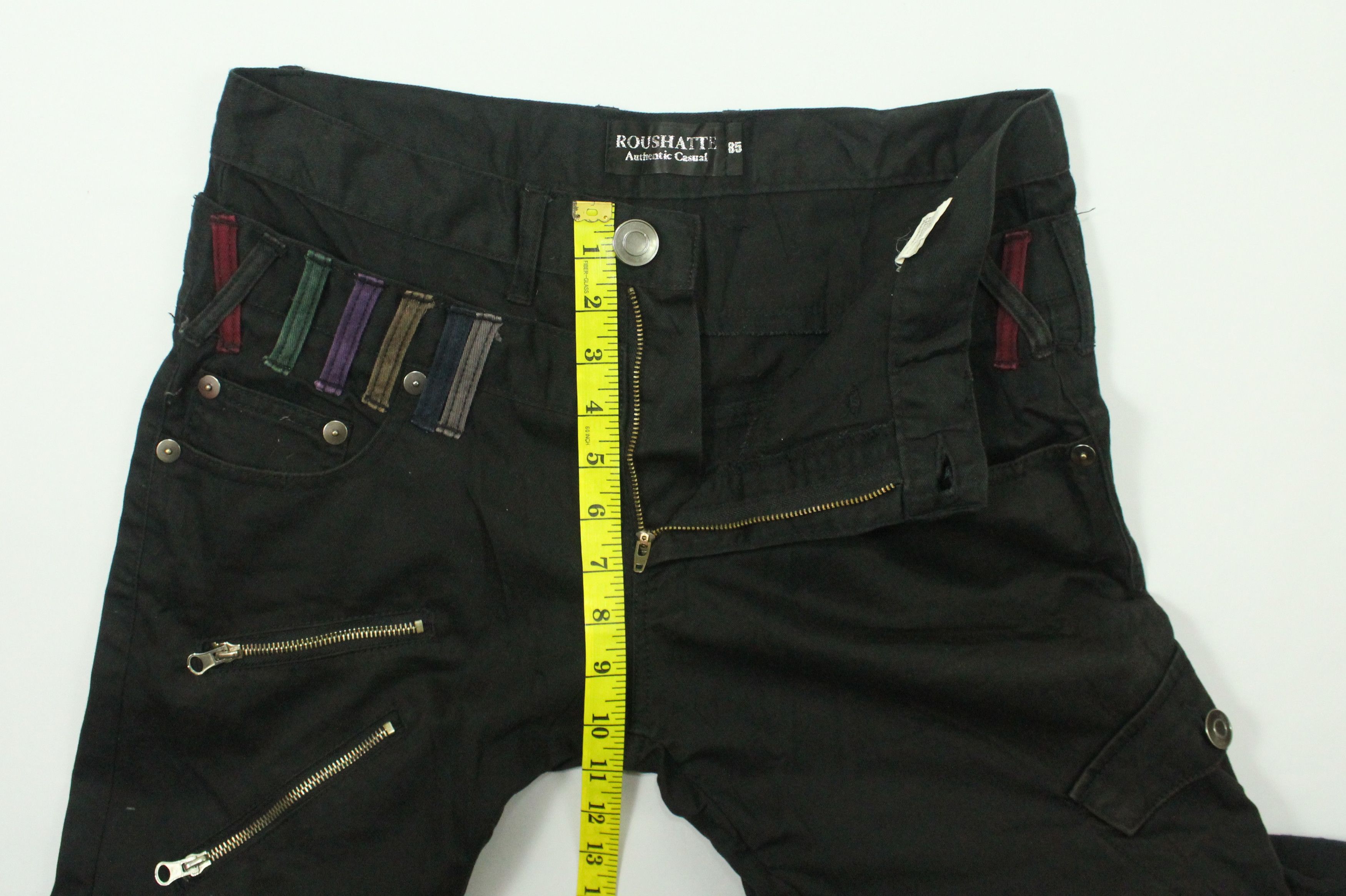 Japanese Brand Double Waist Pants Zipper Pants Side Pocket Wrinkled Seam Size US 33 - 19 Thumbnail