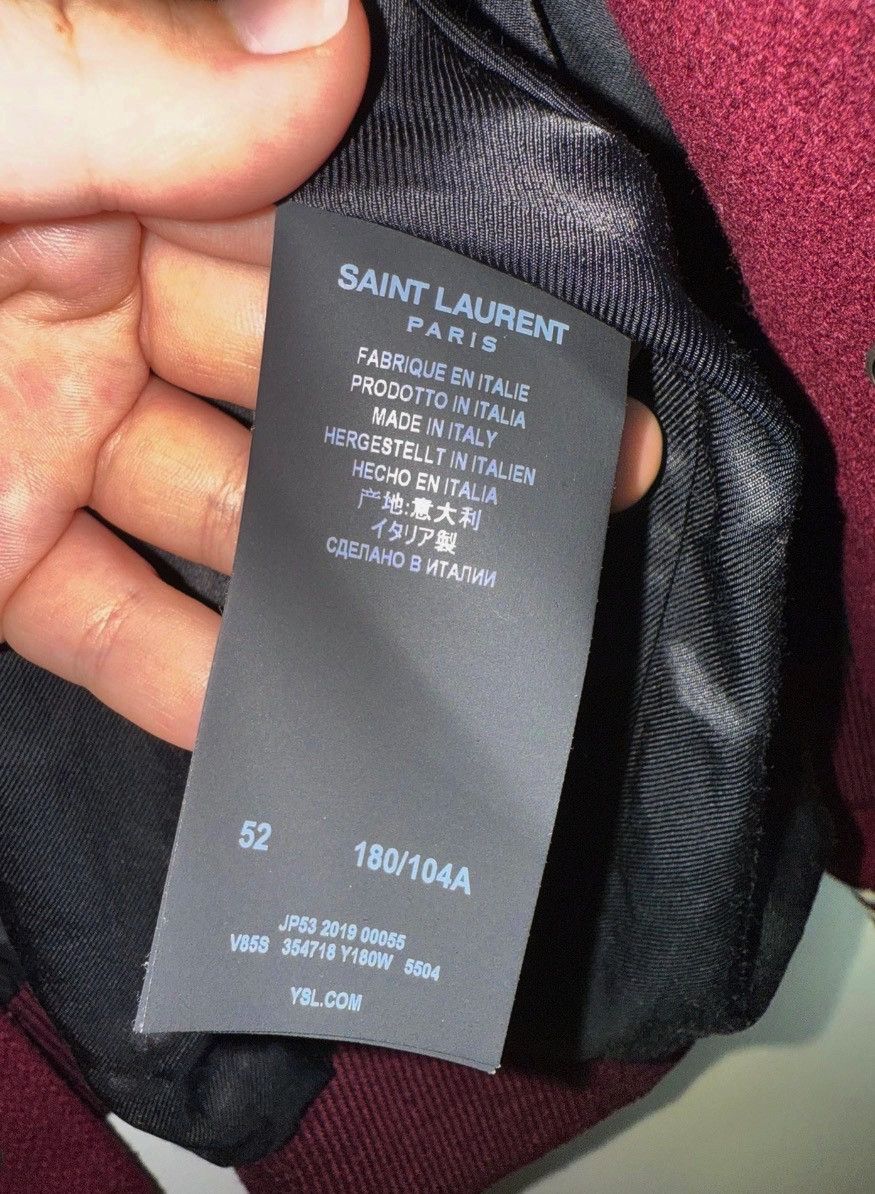 Saint Laurent Paris Saint Laurent Paris Burgundy Teddy Bomber Jacket Size US L / EU 52-54 / 3 - 3 Thumbnail
