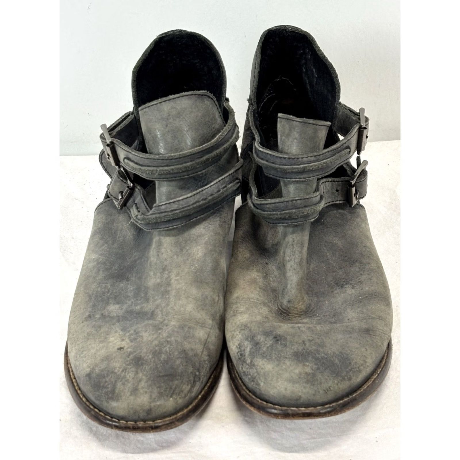 Free People Free People Braeburn Ankle Boots Women Distressed Grey Leather 39 9 Boho Festival Block Heel Leather Bootie Casual Womens Wardrobe Clean Size US 9 / IT 39 - 3 Thumbnail