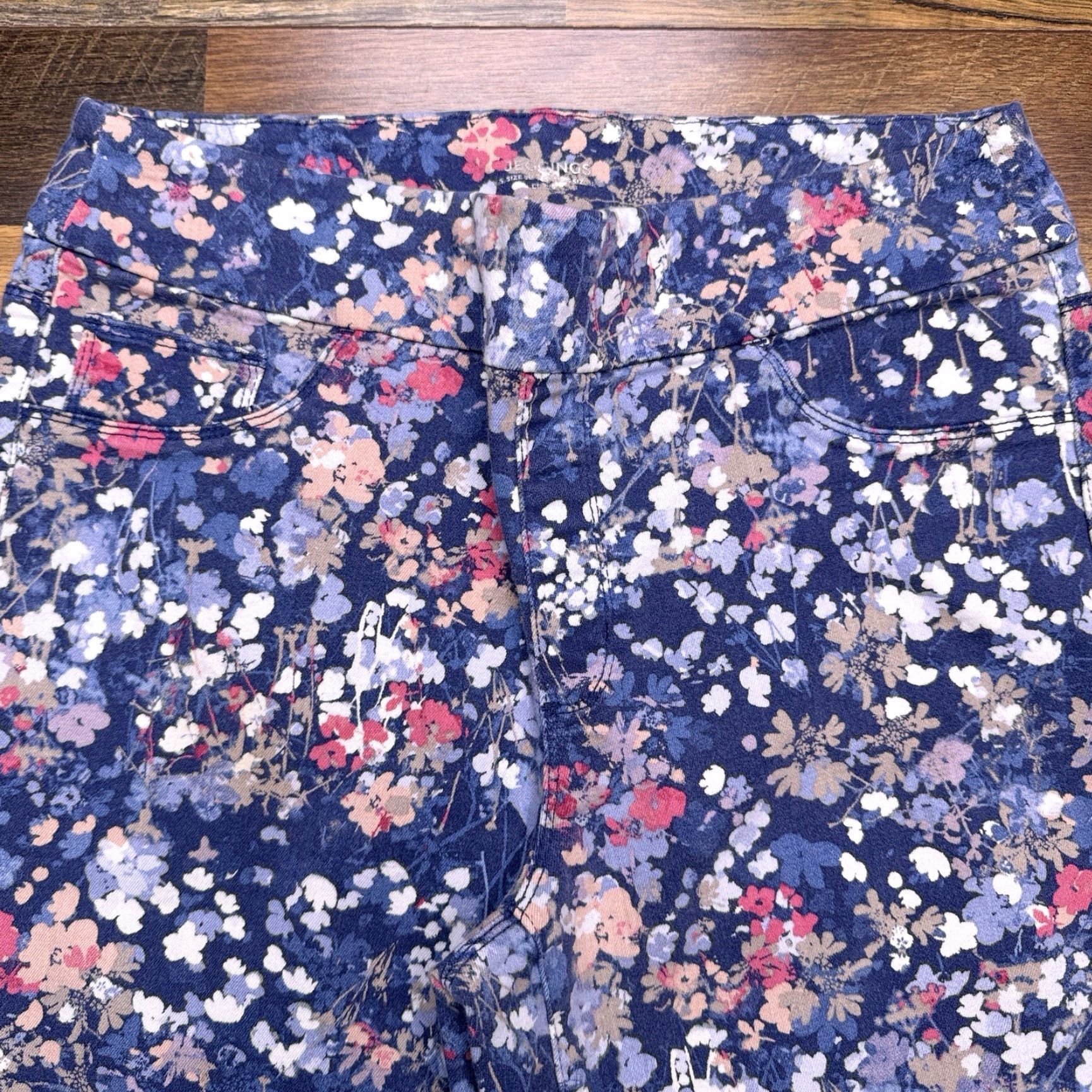 Vintage Chicos Womens Jegging 1R Blue Flowers Mid Rise Stretch Jeans Size 25" / US 0 / IT 36 - 3 Thumbnail