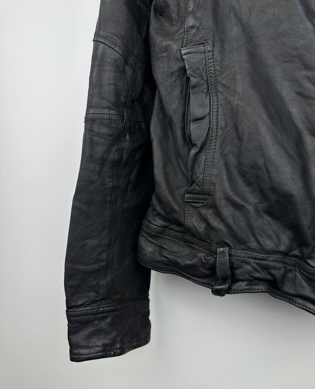 Allsaints Allsaints Neuman Men's Dark Brown Leather Jacket - Size L Size US L / EU 52-54 / 3 - 6 Thumbnail