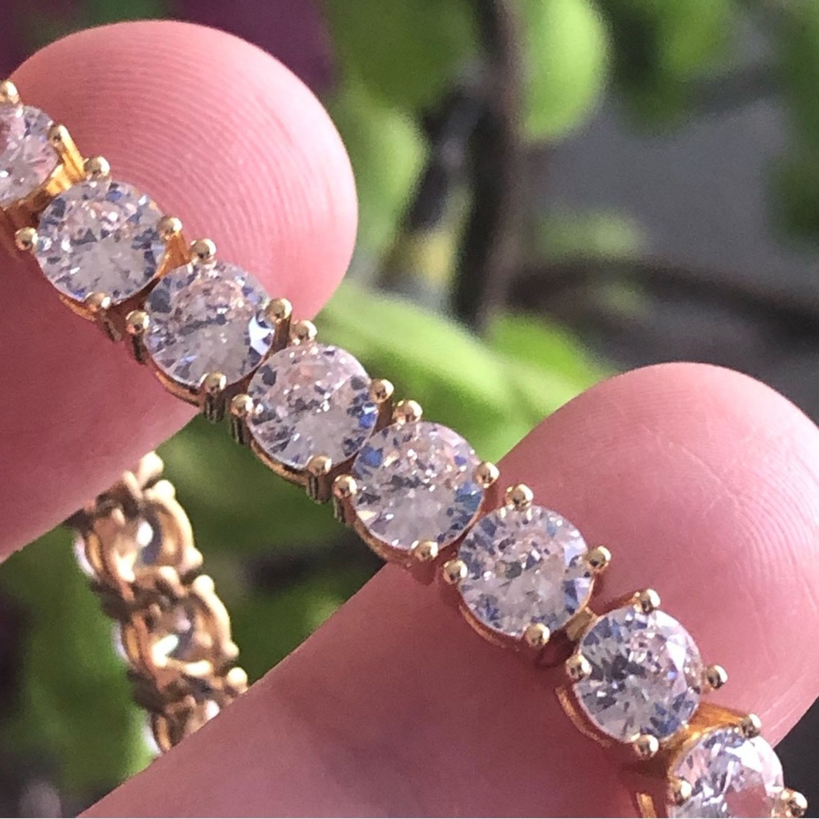 Jewelry Men’s 5mm round cubic zirconia 14k GP bracelet 7” Size ONE SIZE - 9 Thumbnail