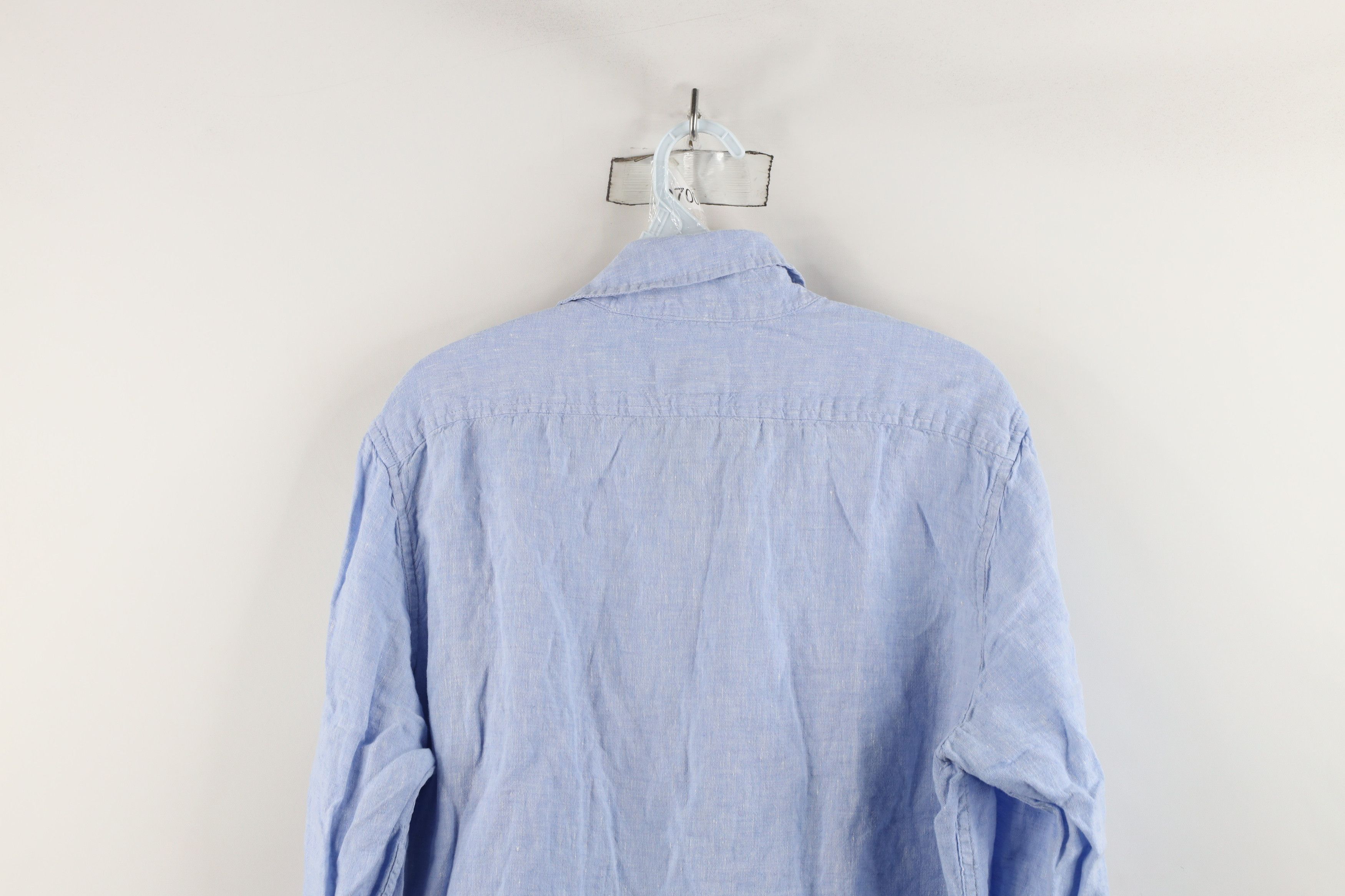 L.L. Bean × Vintage Vintage LL Bean Fitted Linen Collared Button Shirt Blue Size US M / EU 48-50 / 2 - 12 Thumbnail