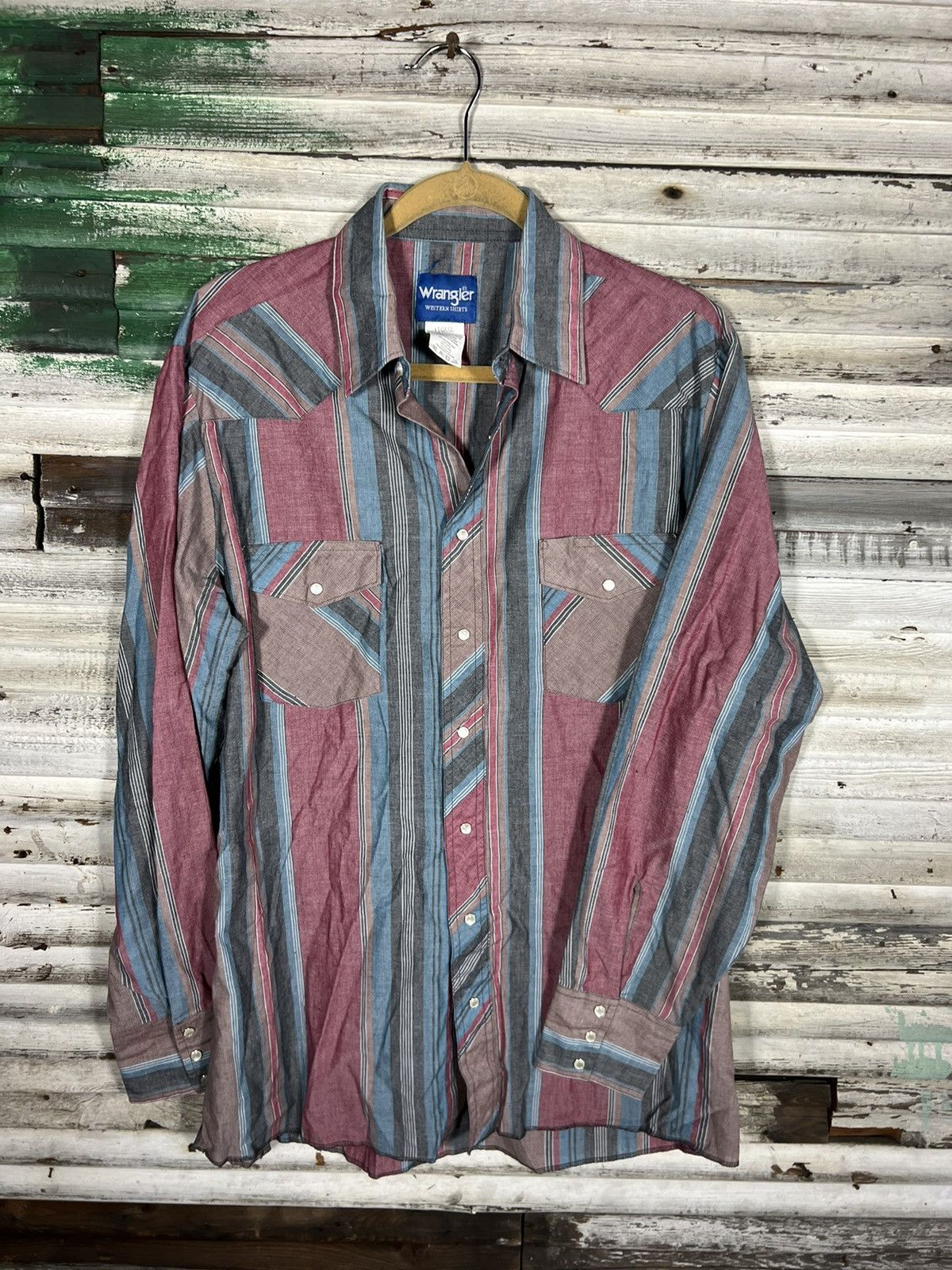 Vintage × Wrangler Vintage Wrangler Western Wear Shirt Size US L / EU 52-54 / 3 - 3 Thumbnail