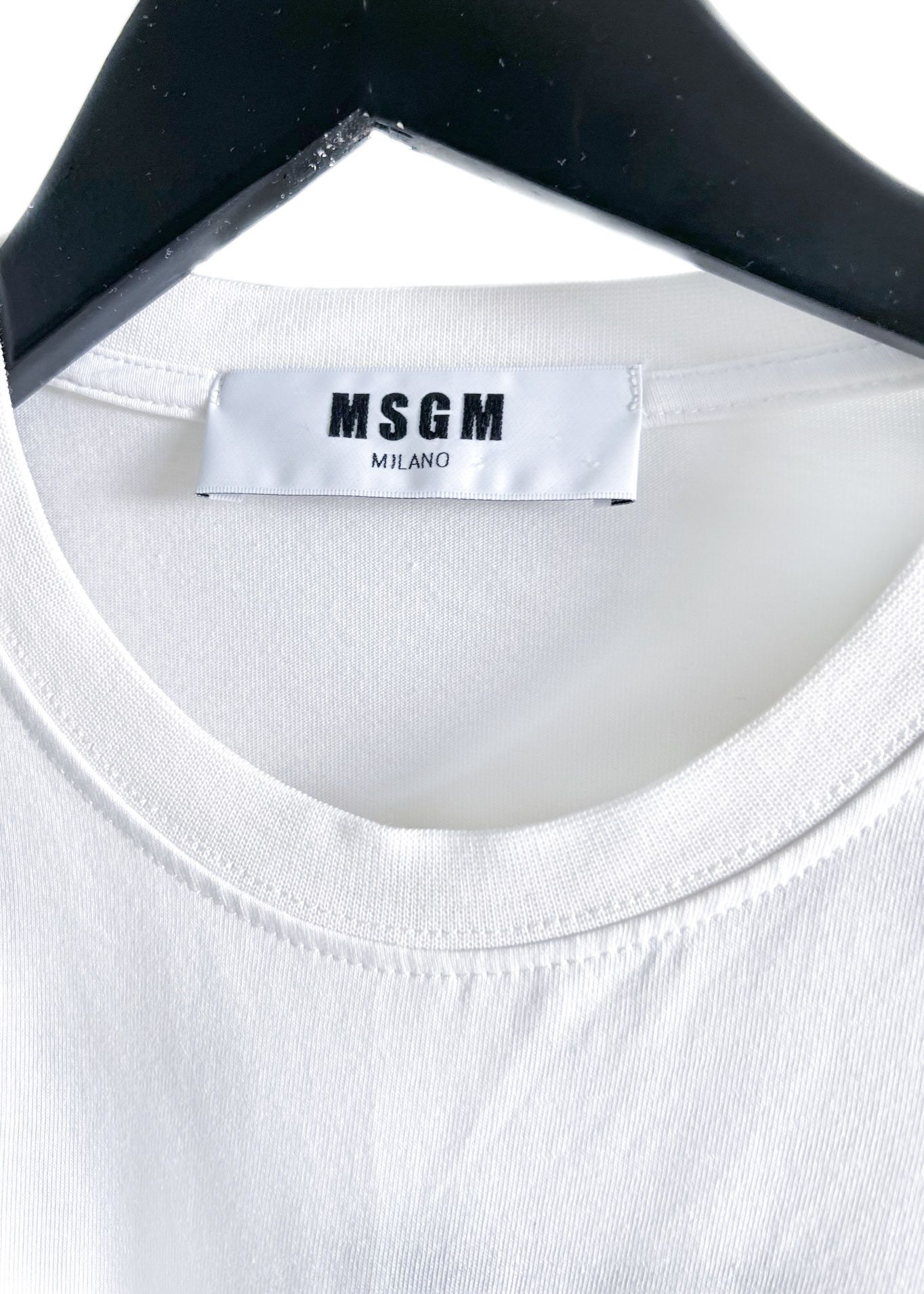 MSGM MSGM White Dress T-Shirt with Neon Yellow Detail Size XS / US 0-2 / IT 36-38 - 5 Thumbnail