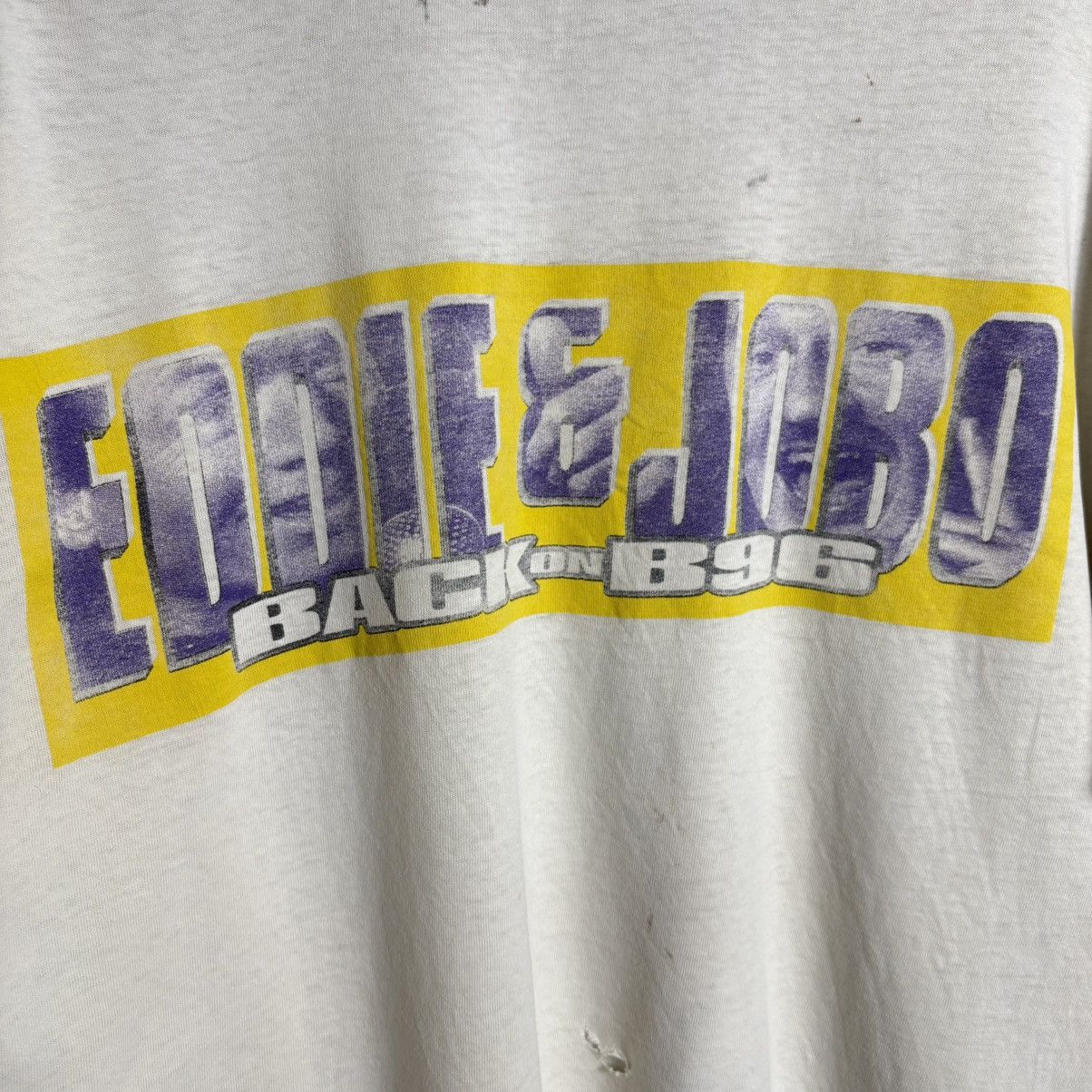 Band Tees Vintage 90s B96 Chicago Music Eddie Jobo Distressed T-Shirt Size US XL / EU 56 / 4 - 3 Thumbnail