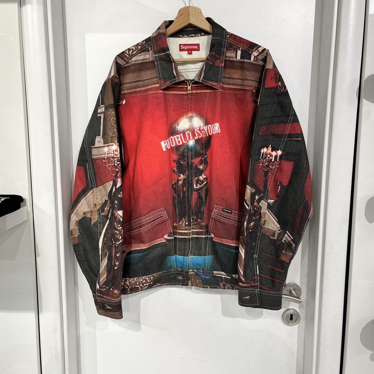 image of Supreme Scarface The Worls Is Yours Trucker Jacket, Men's (Size XL)