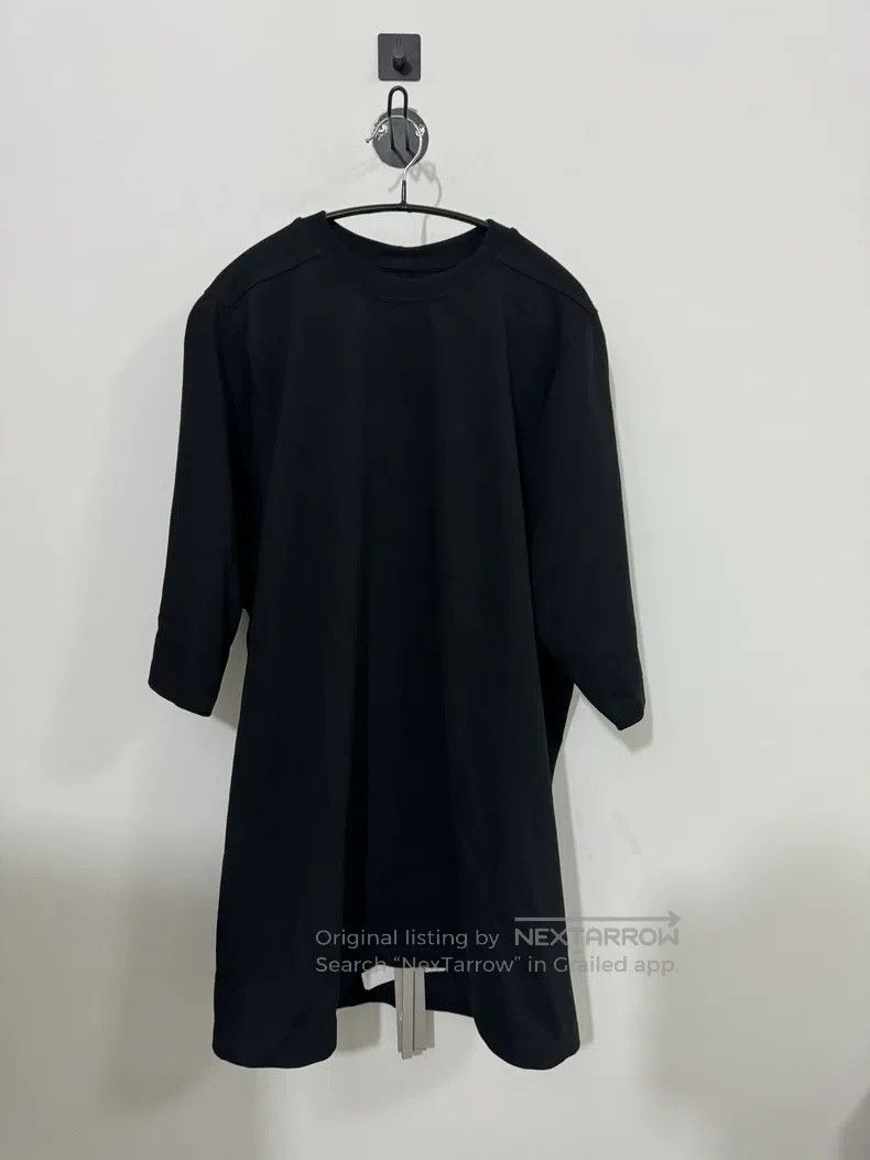 Rick Owens Black Cotton Level T Metal Rivet Shoulder Detail SS19