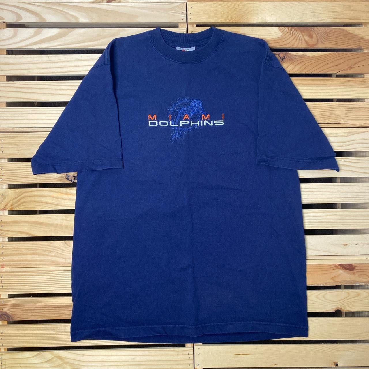 Majestic Vintage NFL Miami Dolphins Navy Blue Tee Size Medium Size US M / EU 48-50 / 2 - 1 Thumbnail