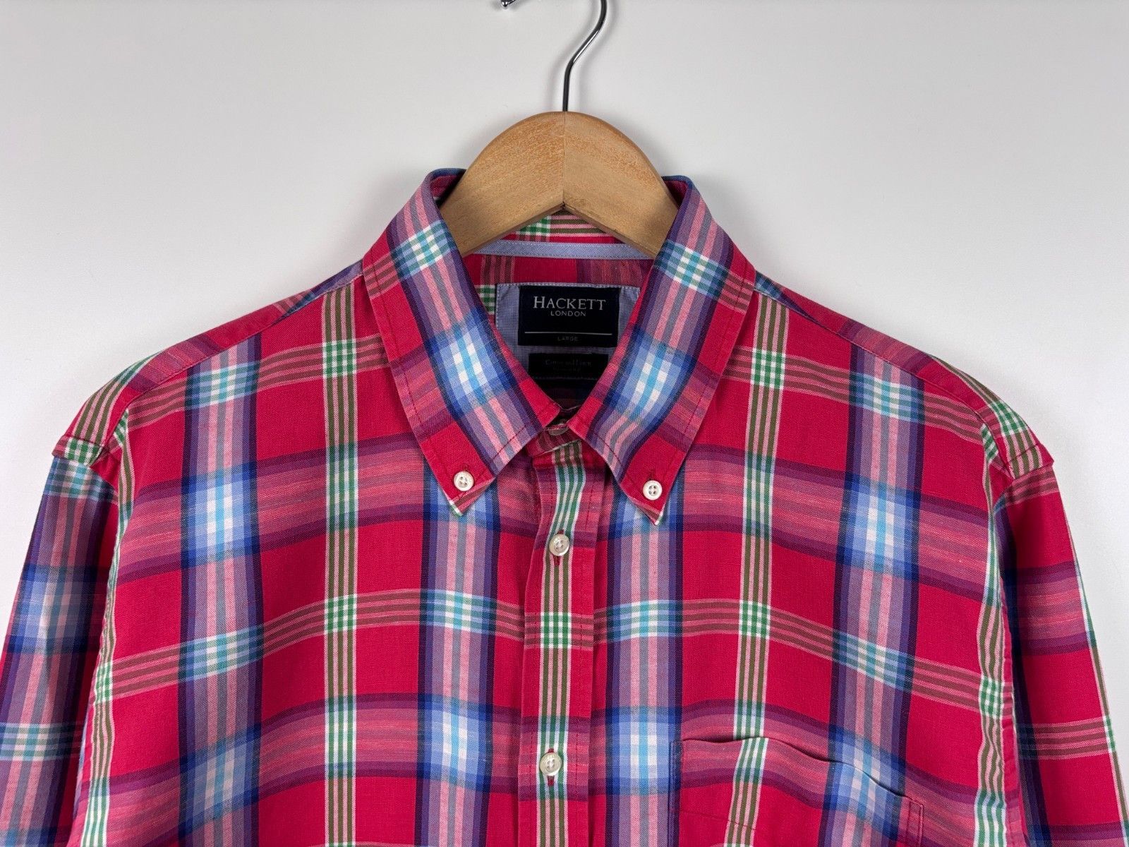 Hackett Hackett London Flannel Button Up Shirt Linen Cotton Size L Size US L / EU 52-54 / 3 - 2 Thumbnail