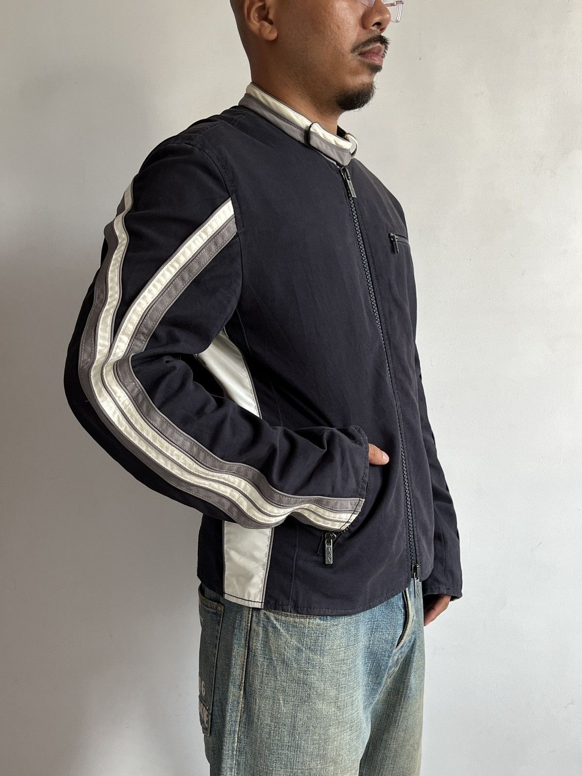 Armani Exchange 00’s Armani Exchange Racer Jacket by Giorgio Armani Size US M / EU 48-50 / 2 - 18 Thumbnail