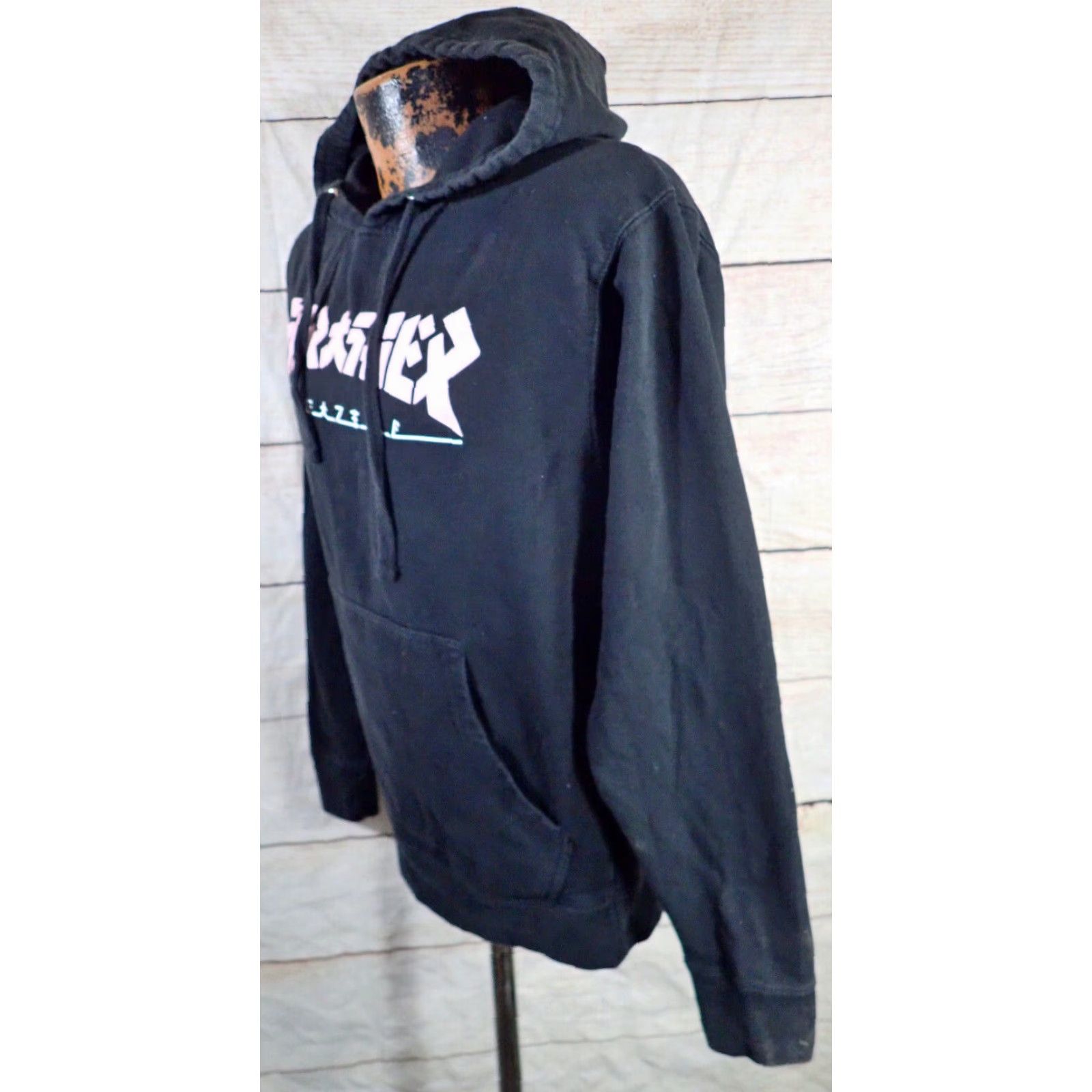 Thrasher VINTAGE Thrasher Black Hoodie Thrasher Skater Magazine Godzilla Pink Logo Sweatshirt Women S Pullover Hooded Kangaroo Pocket Size S / US 4 / IT 40 - 3 Thumbnail