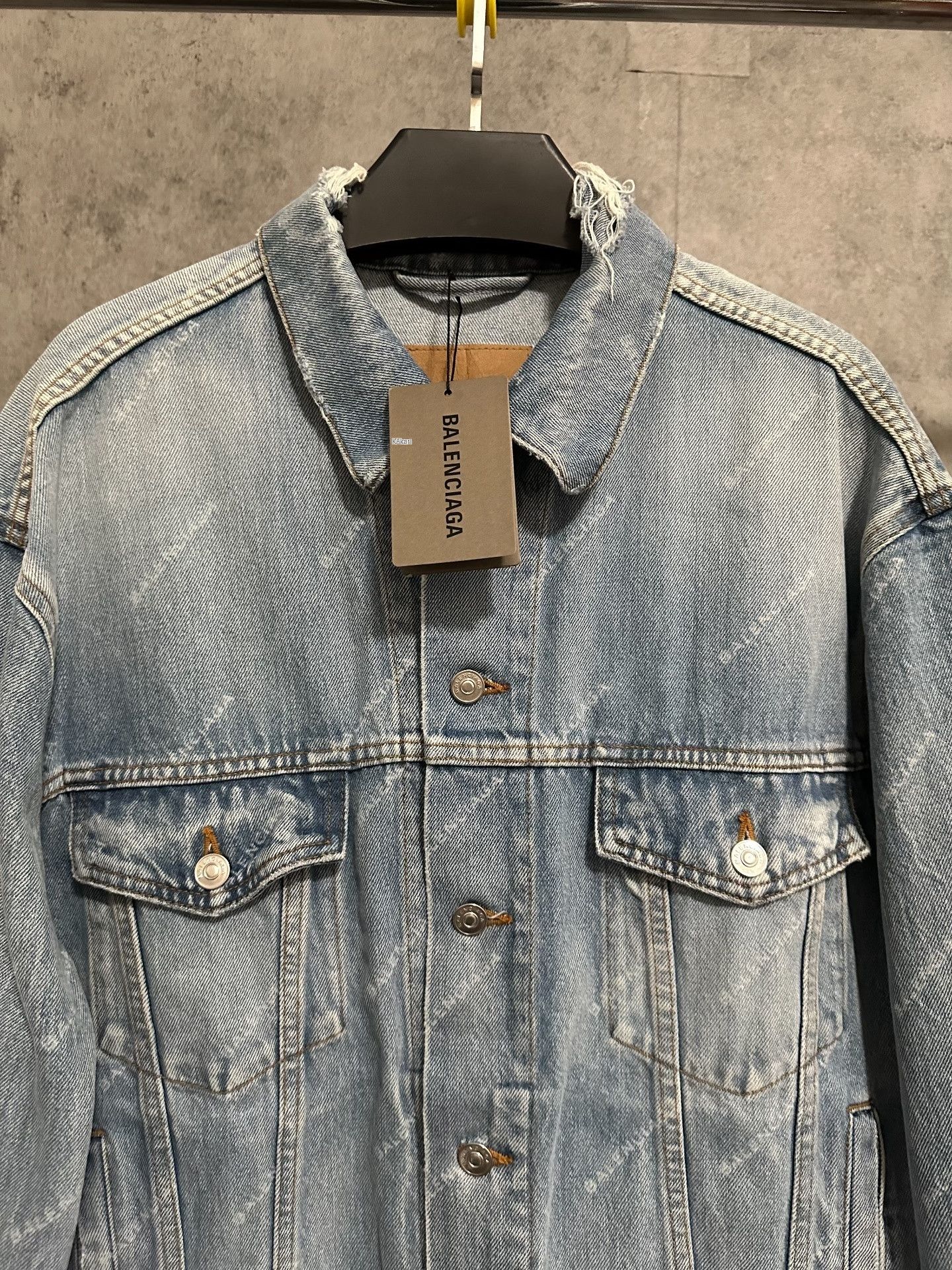 Balenciaga Balenciaga Washed Blue Distressed Denim Jacket Size US M / EU 48-50 / 2 - 2 Thumbnail