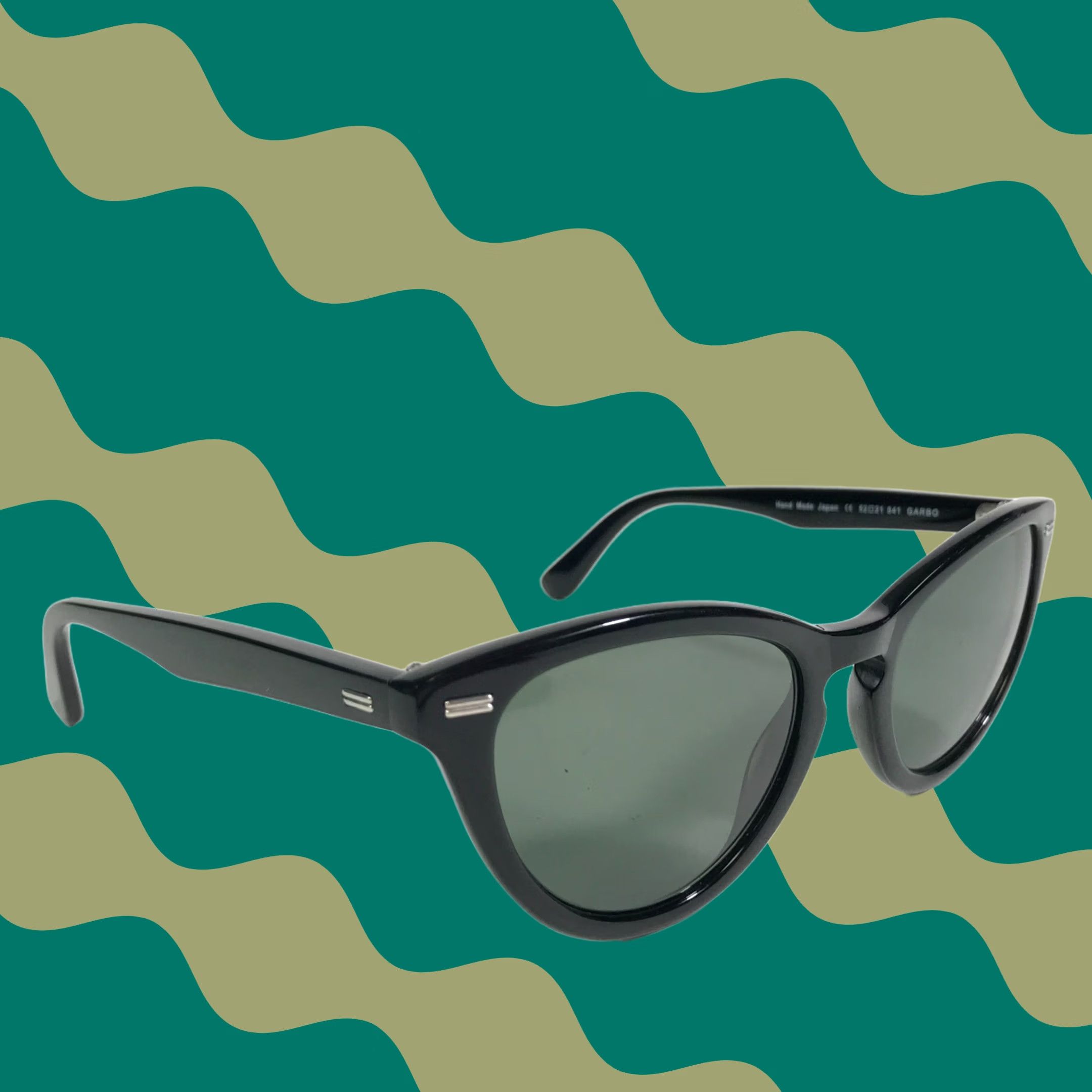 Morgenthal Frederics Sunglasses 388 TATIANA Brown Yellow Cat Eye w/ Green Lenses Vintage Morgenthal Frederics Sunglasses 388 TATIANA Cat Eye  main image 3