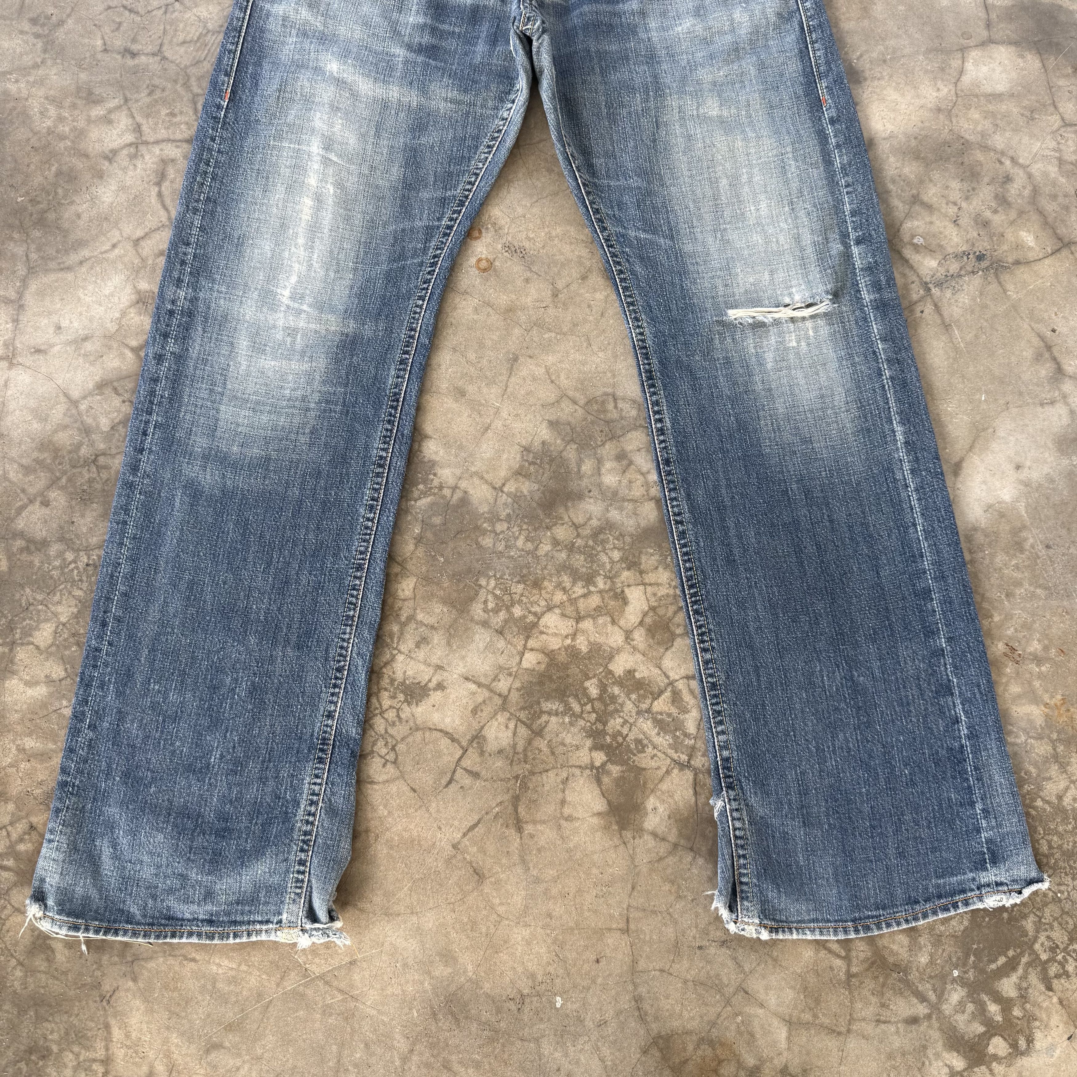 Japanese Brand W36x33 Vintage GL Faded Denim Ripped Jean Pants Size US 36 / EU 52 - 3 Thumbnail