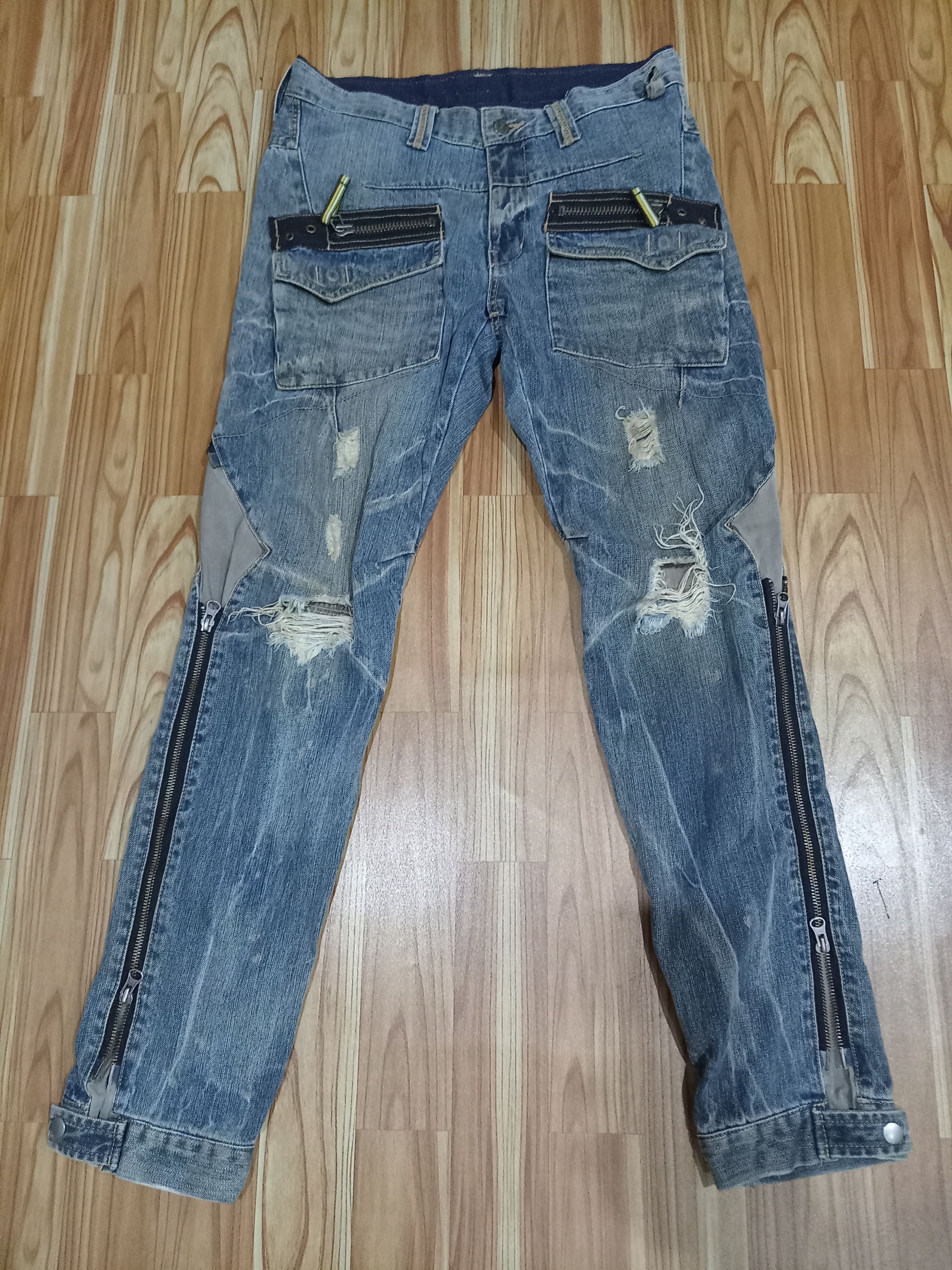 Japanese Brand × PPFM × Seditionaries RARE PPFM SKINNY ZIPPER BAKER JEANS PUNK STYLE distressed Size US 30 / EU 46 - 1 Thumbnail