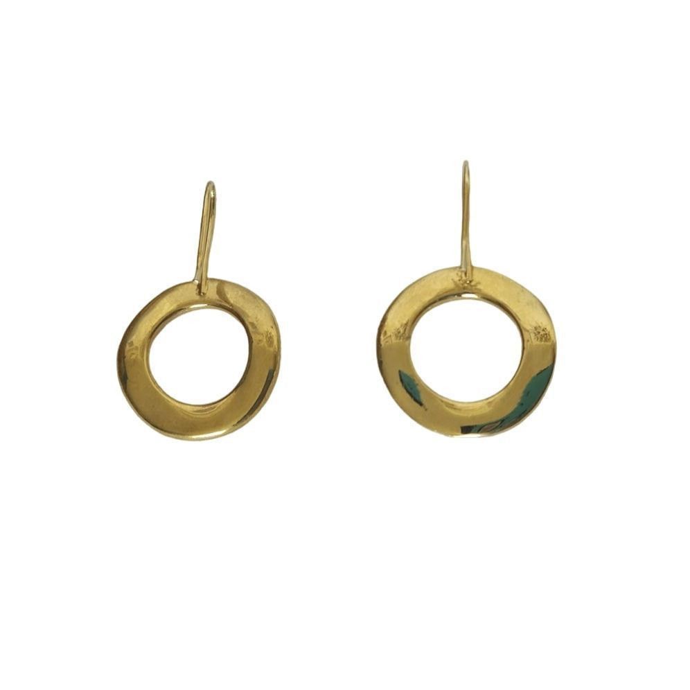 The Unbranded Brand Vintage Hoop Dangle Earrings Gold Plated Circle Thick Round Size ONE SIZE - 2 Thumbnail
