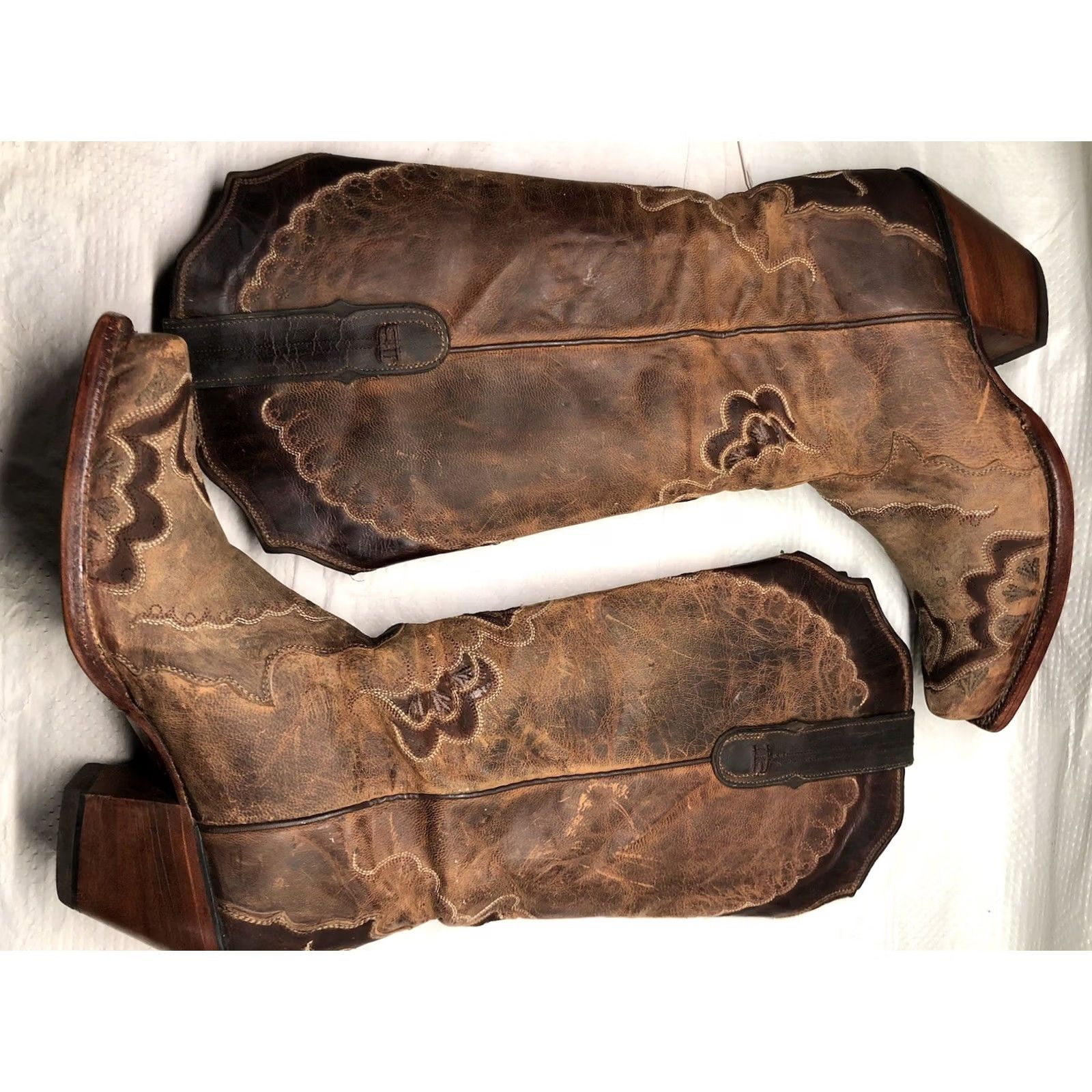Tony Lama Tony Lama Women’s Boots Sz 8 Snip Toe Western Brown Tan 6071L Size US 8 / IT 38 - 5 Thumbnail