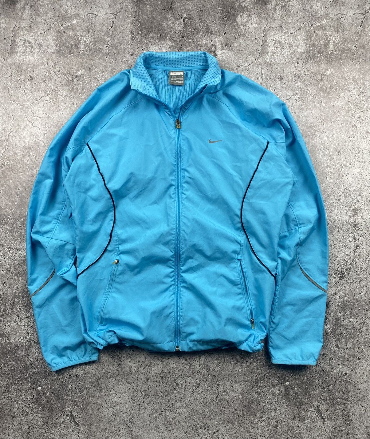 Nike × Vintage Vintage Nike Y2K light blue swoosh drill windbreaker 00’s Size US M / EU 48-50 / 2 - 1 Thumbnail